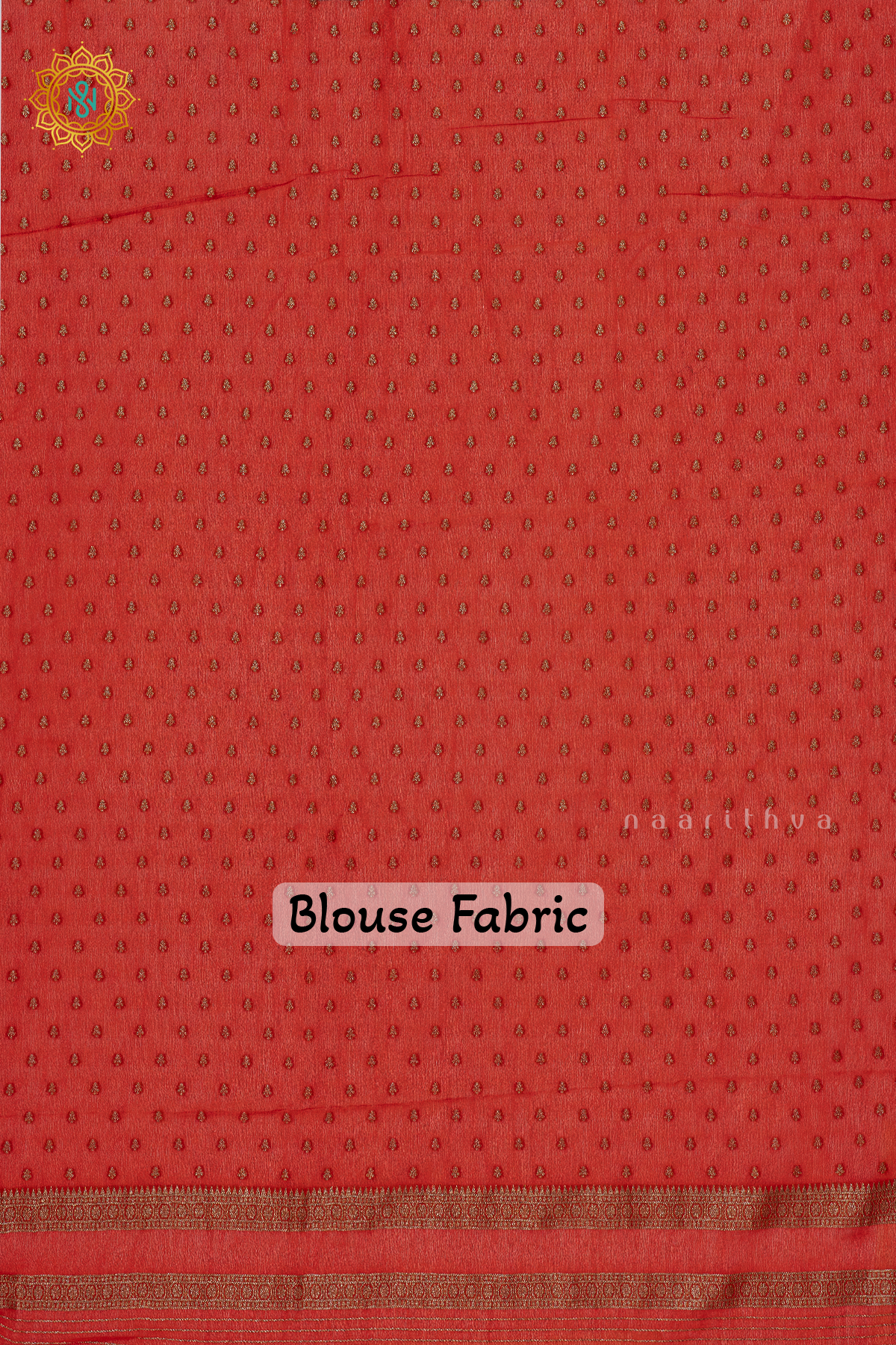 BOTTLE GREEN WITH RED - SEMI CREPE GEORGETTE