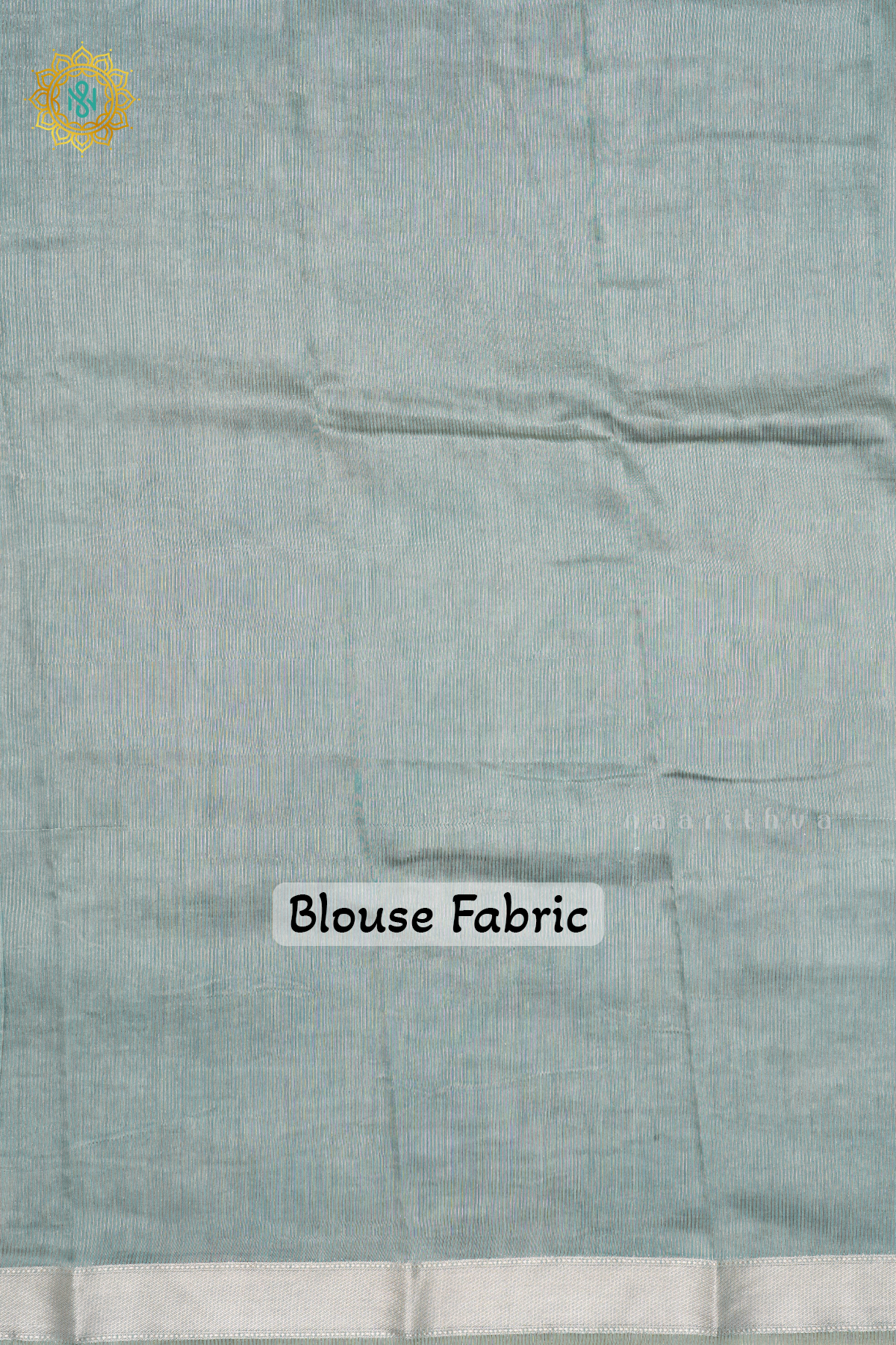 AQUA BLUE WITH OFF WHITE - BUTTER CREPE