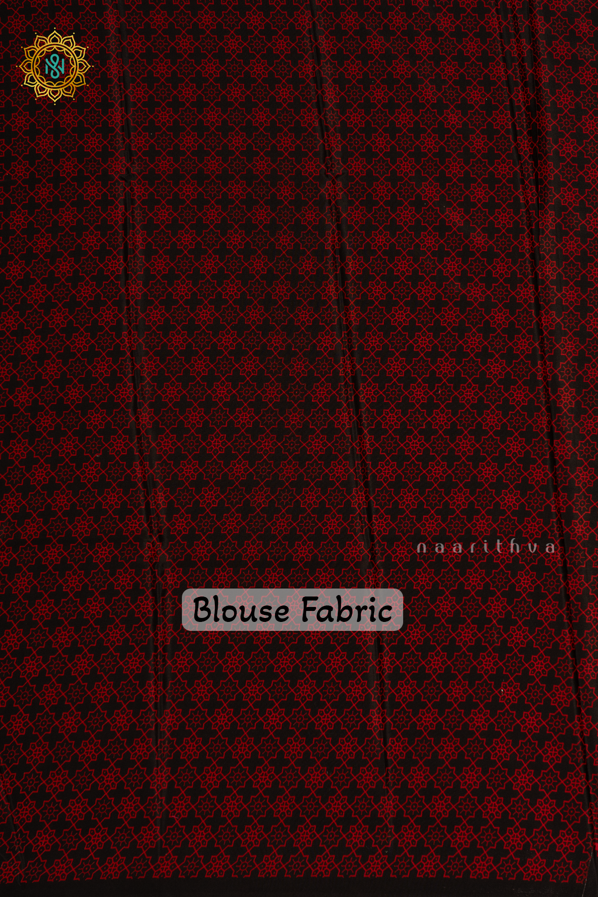 BLACK WITH RED - SATIN CREPE