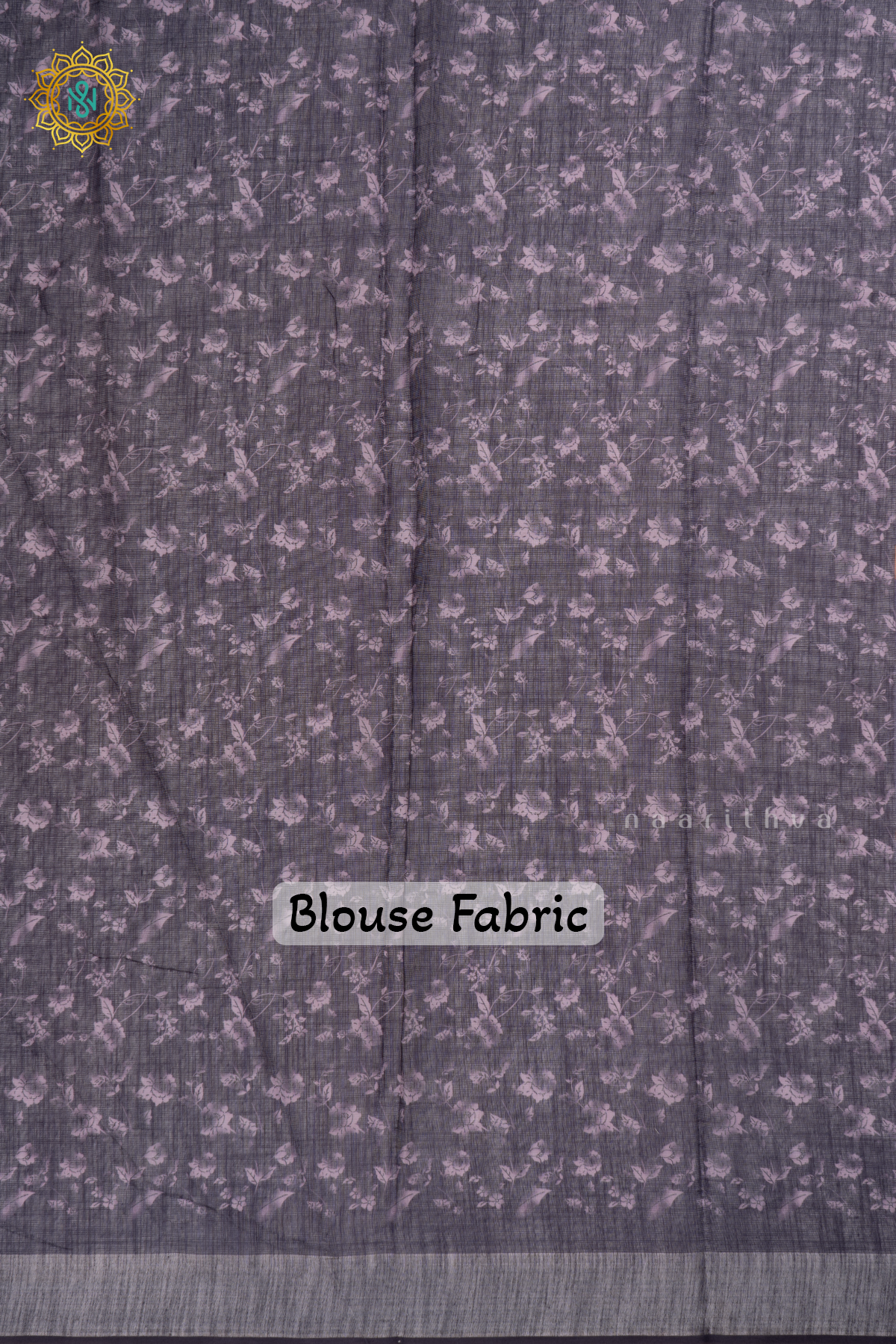 Light Purple Linen By Cotton Saree With Floral Printed Body