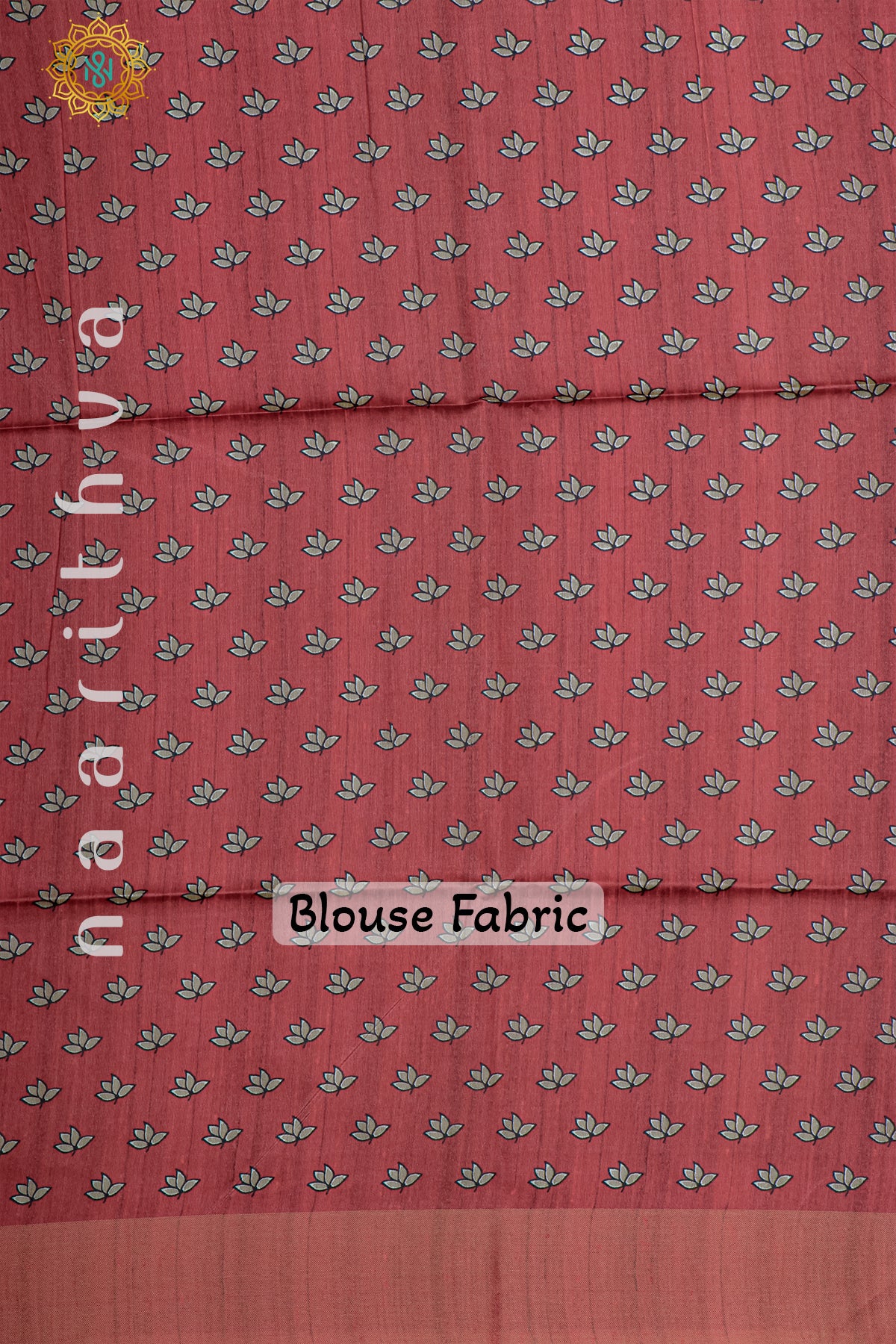 BIEGE WITH RED - SEMI TUSSAR SILK