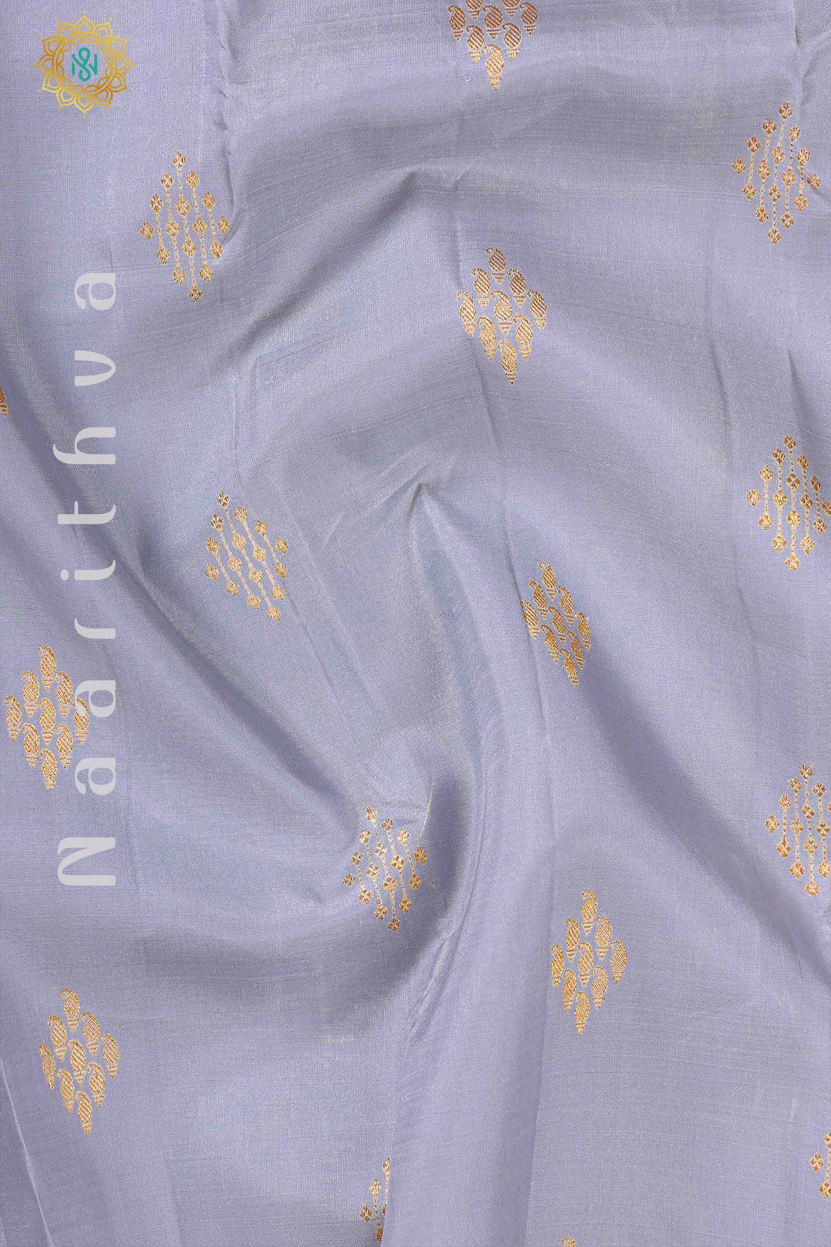 GREY WITH BLUE - PURE KANJIVARAM SILK