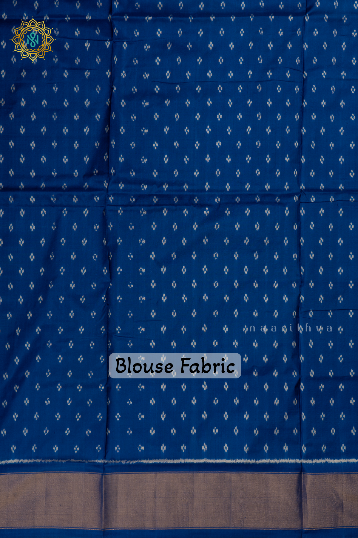 Dual Shade of Green with Royal Blue Ikkat Pure Silk Saree with Patola Printed Body and Zari Border