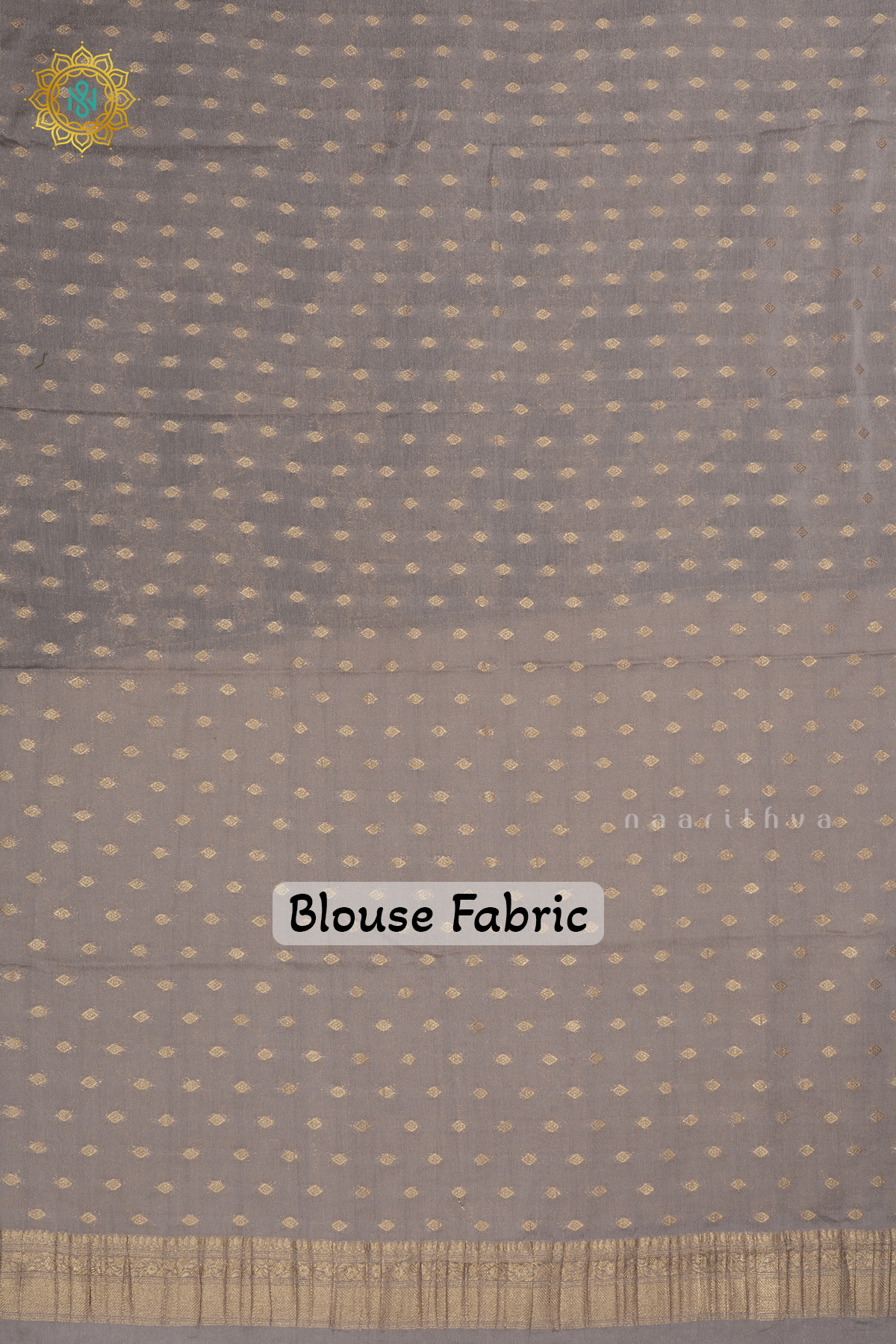 Black With Grey Semi Crepe Georgette With Zari Woven Floral Brocade Weaves And Zari Woven Contrast Border