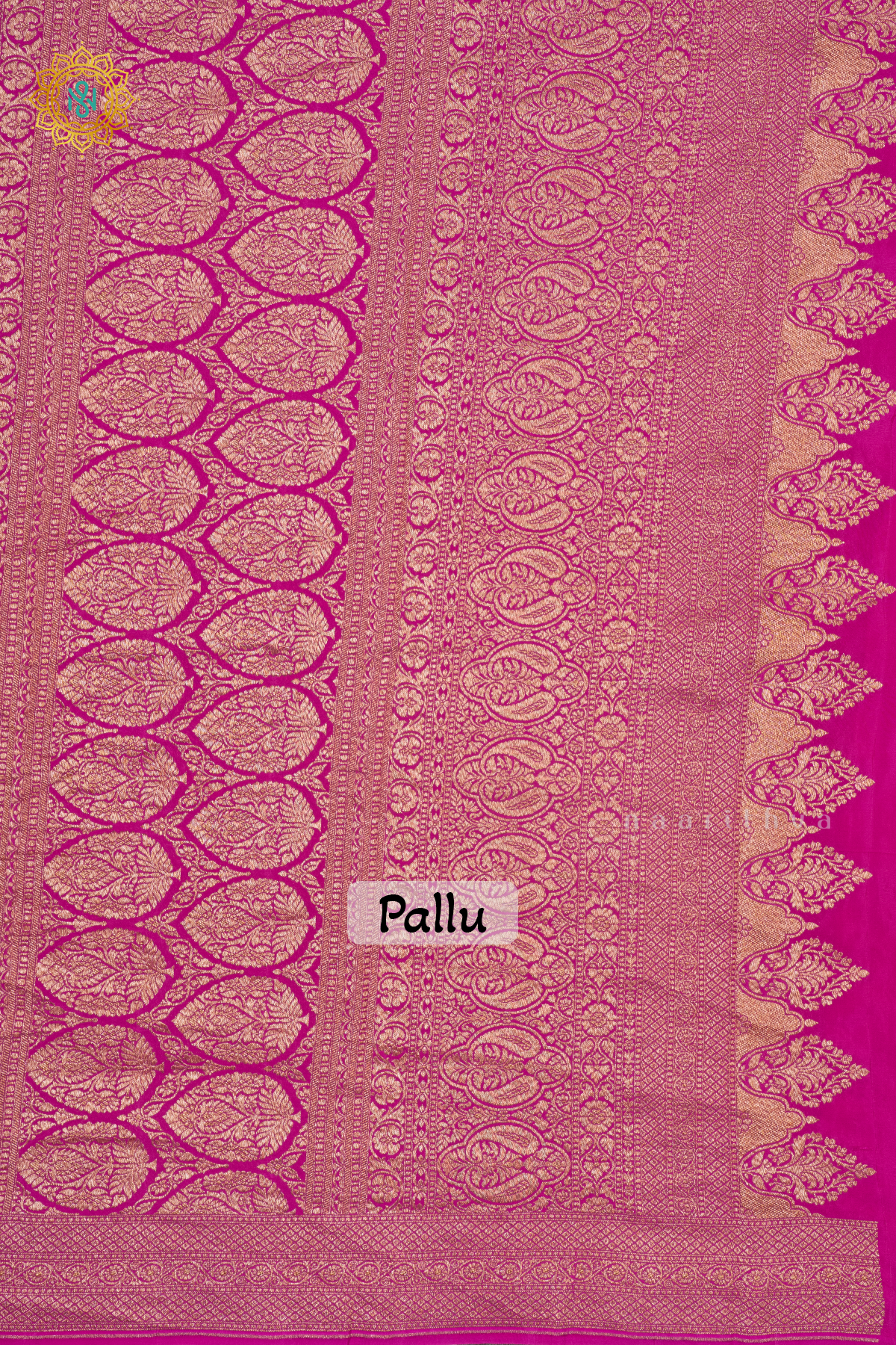 BLACK WITH PINK - PURE BANARASI CREPE SILK