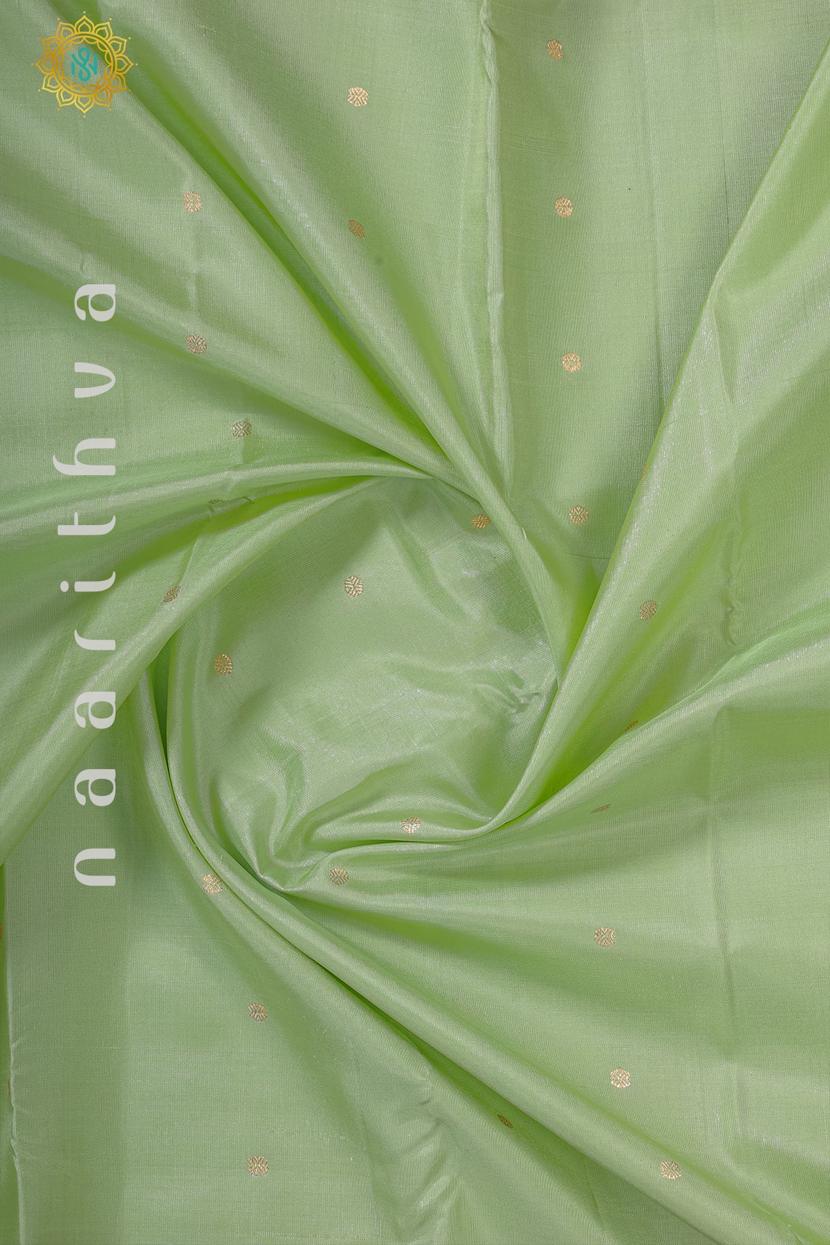 PISTA GREEN WITH BLACK - PURE KANJIVARAM SILK