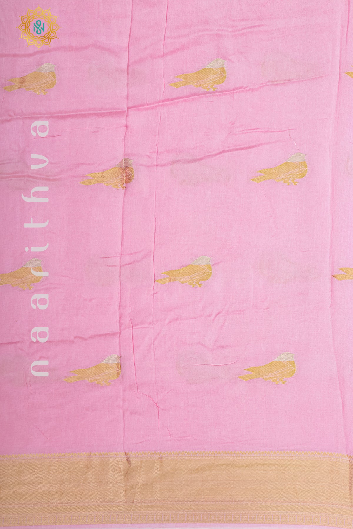 LIGHT PINK WITH RANI PINK - DOLA SILK