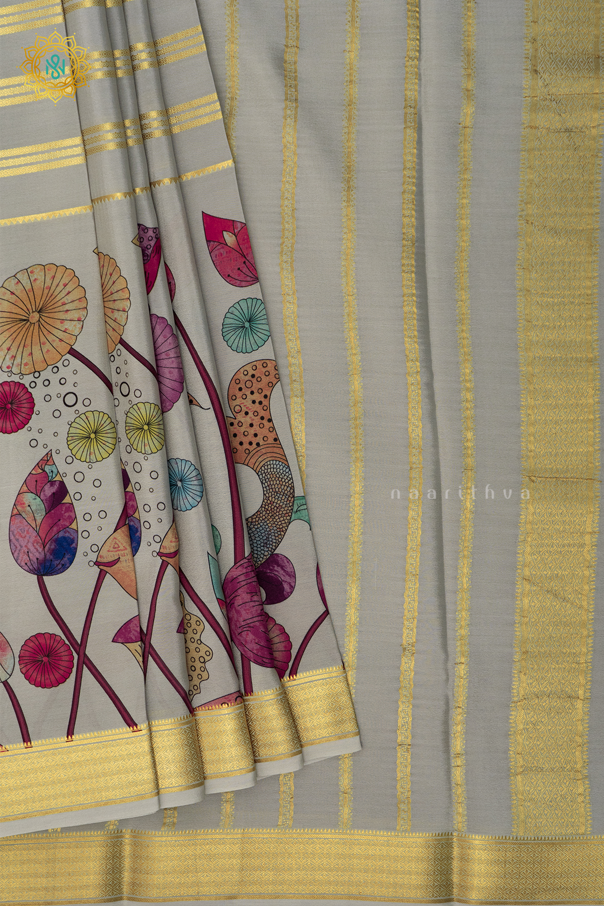 GREY - PURE MYSORE CREPE SILK