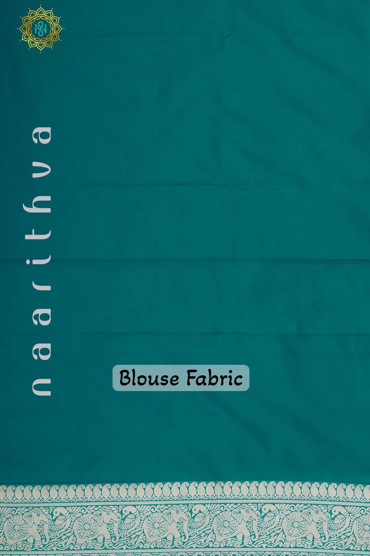 NAVY BLUE WITH CYAN GREEN - SEMI SILK