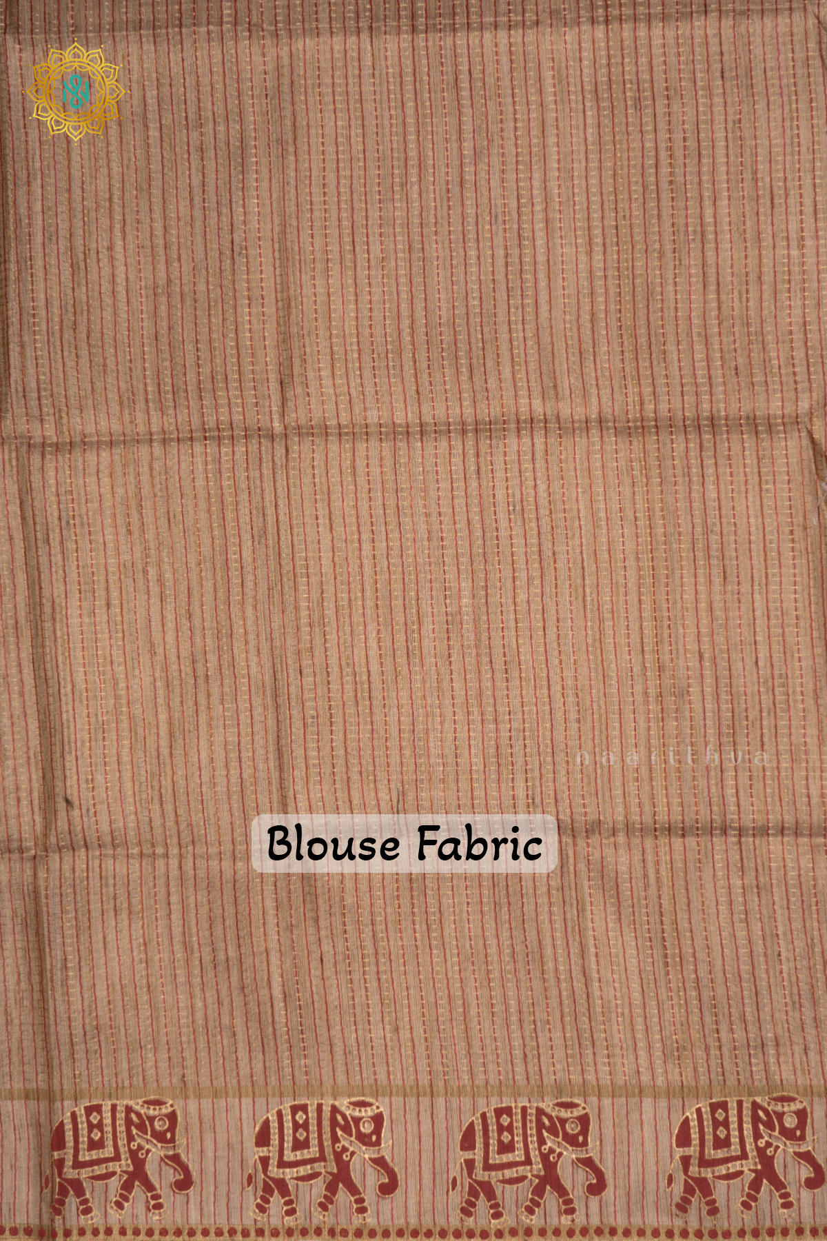 RED WITH BEIGE - SEMI TUSSAR SILK