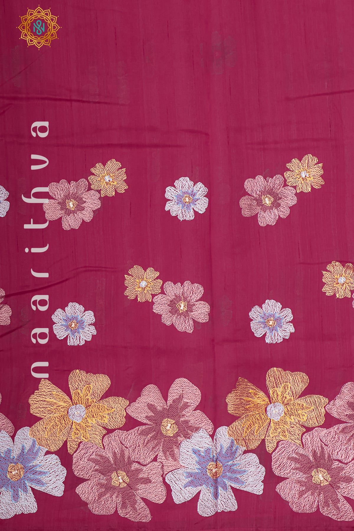 PINK - SEMI TUSSAR SILK WITH EMBROIDER