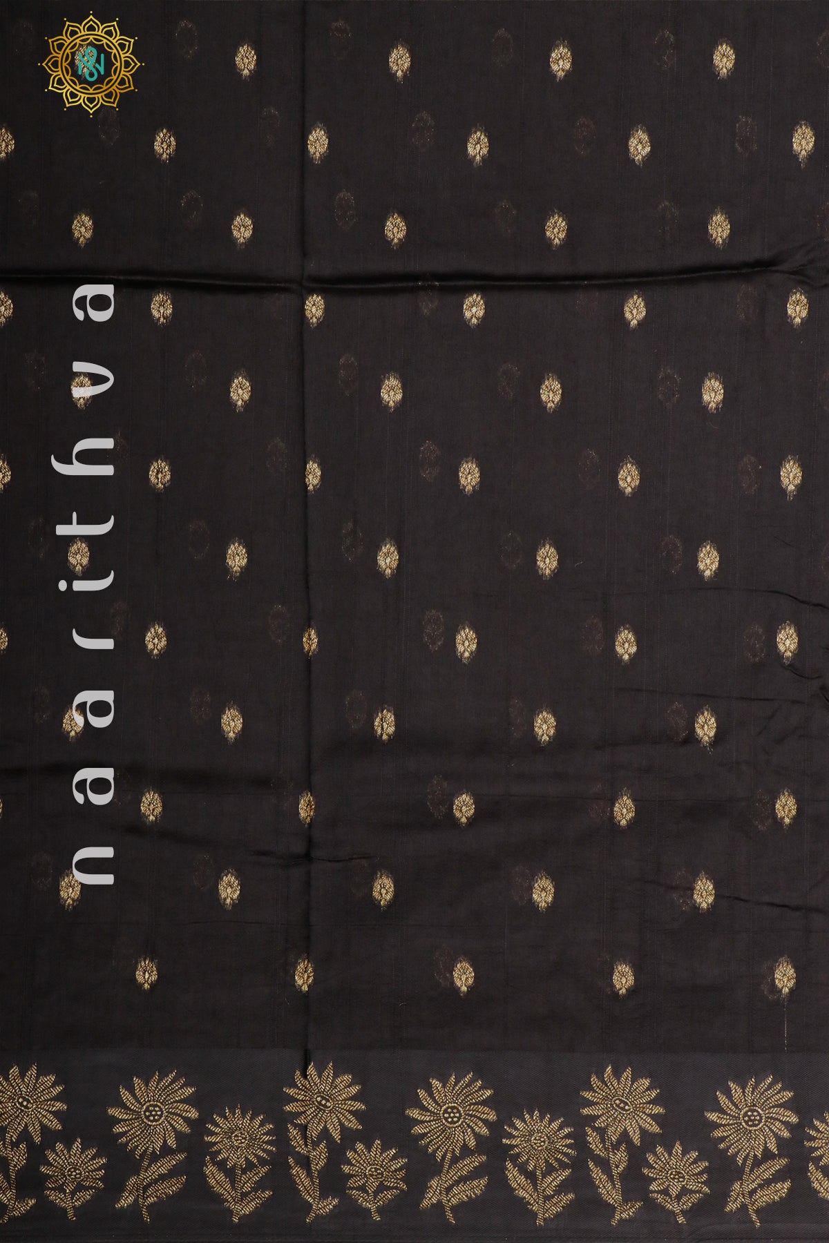 BLACK - SEMI RAW SILK