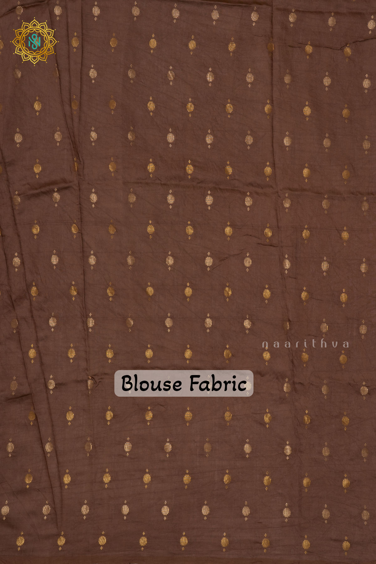 BEIGE WITH BROWN - SEMI CREPE SILK