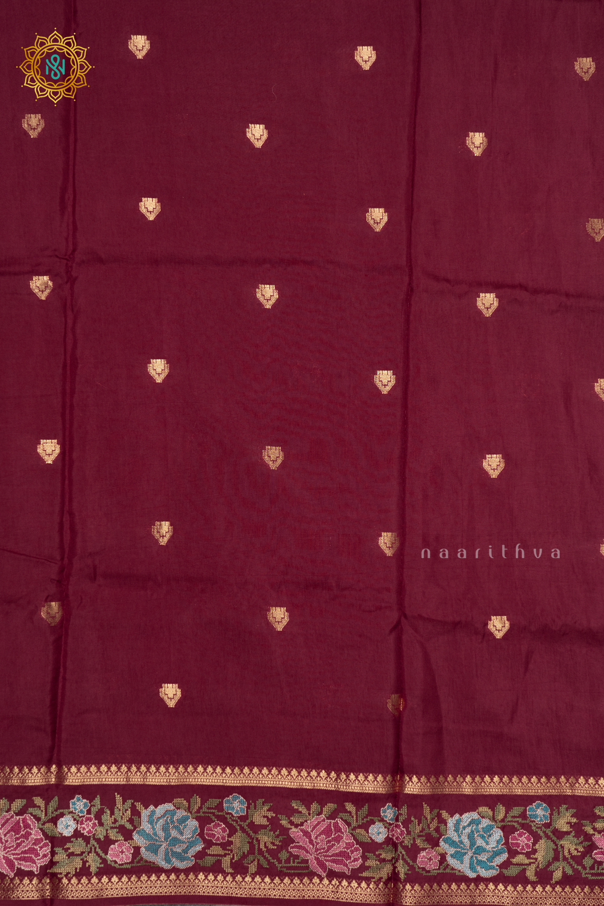 BROWN - SEMI CREPE SILK WITH EMBROIDERY