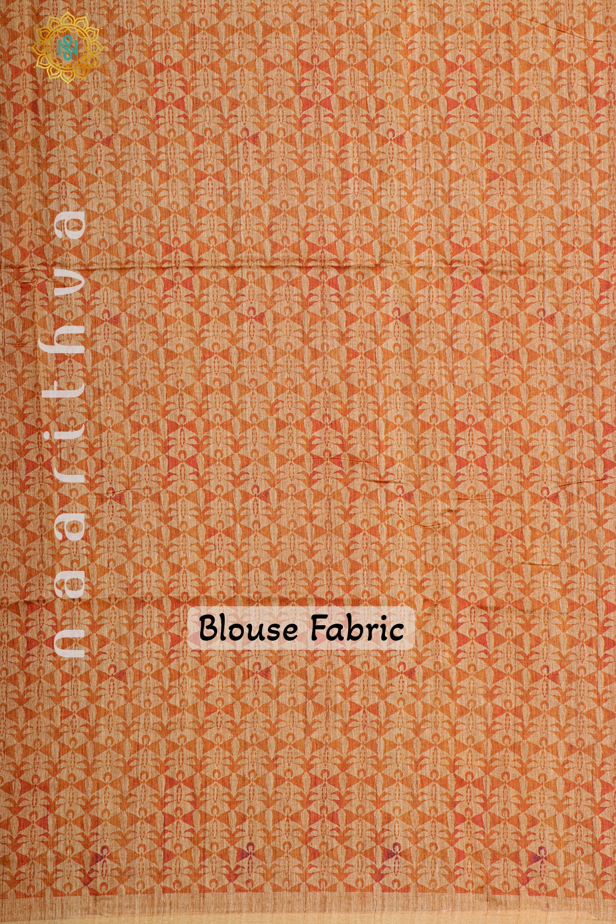 AQUA BLUE WITH ORANGE - SEMI TUSSAR SILK