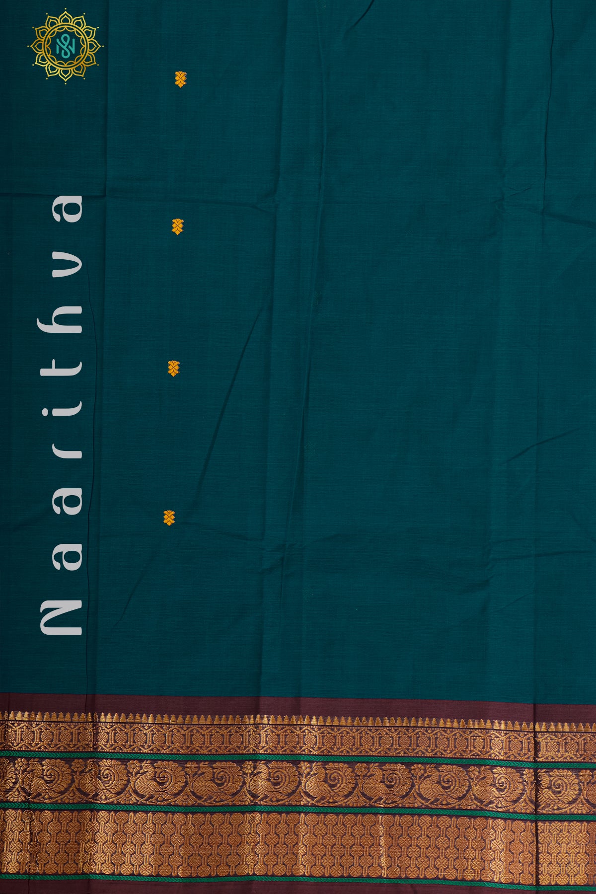 PEACOCK GREEN WITH MAROON - CHETTINAD COTTON