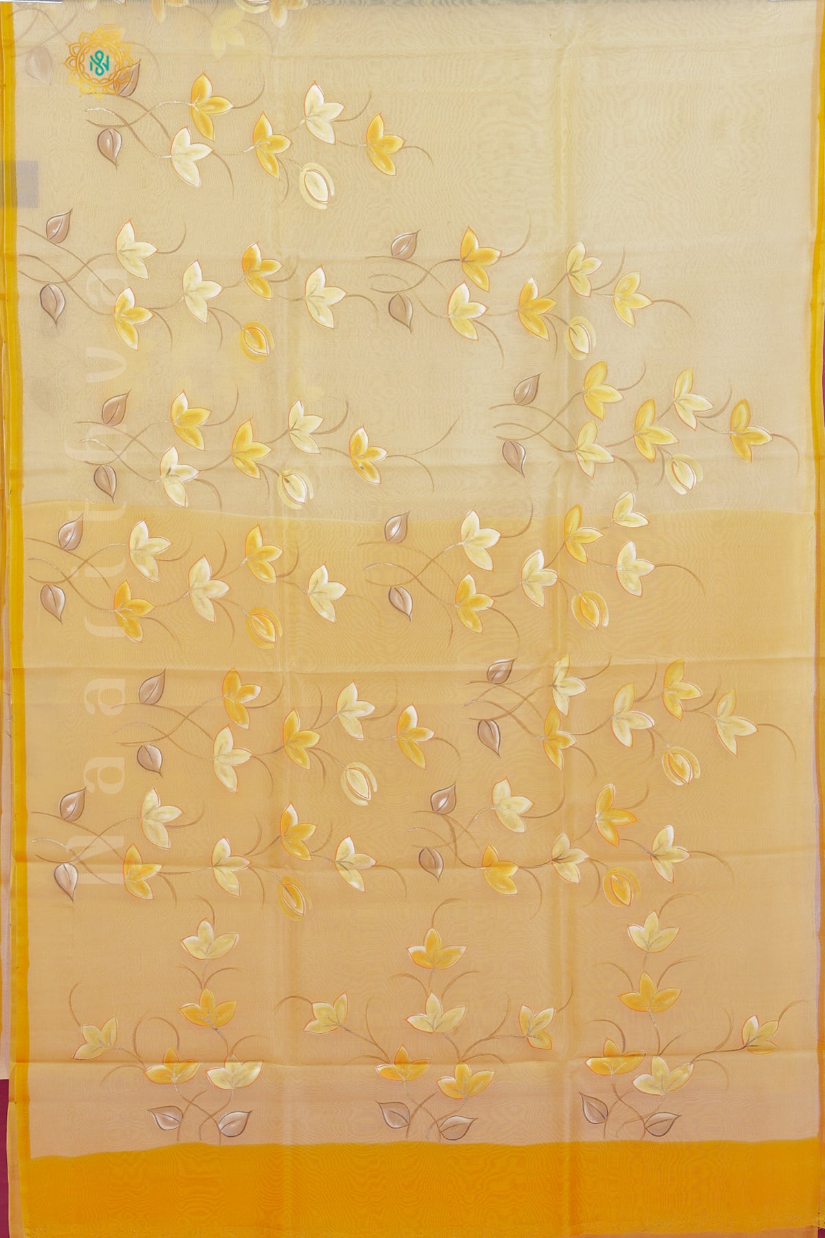 YELLOW - PURE HAND PAINTED ORGANZA