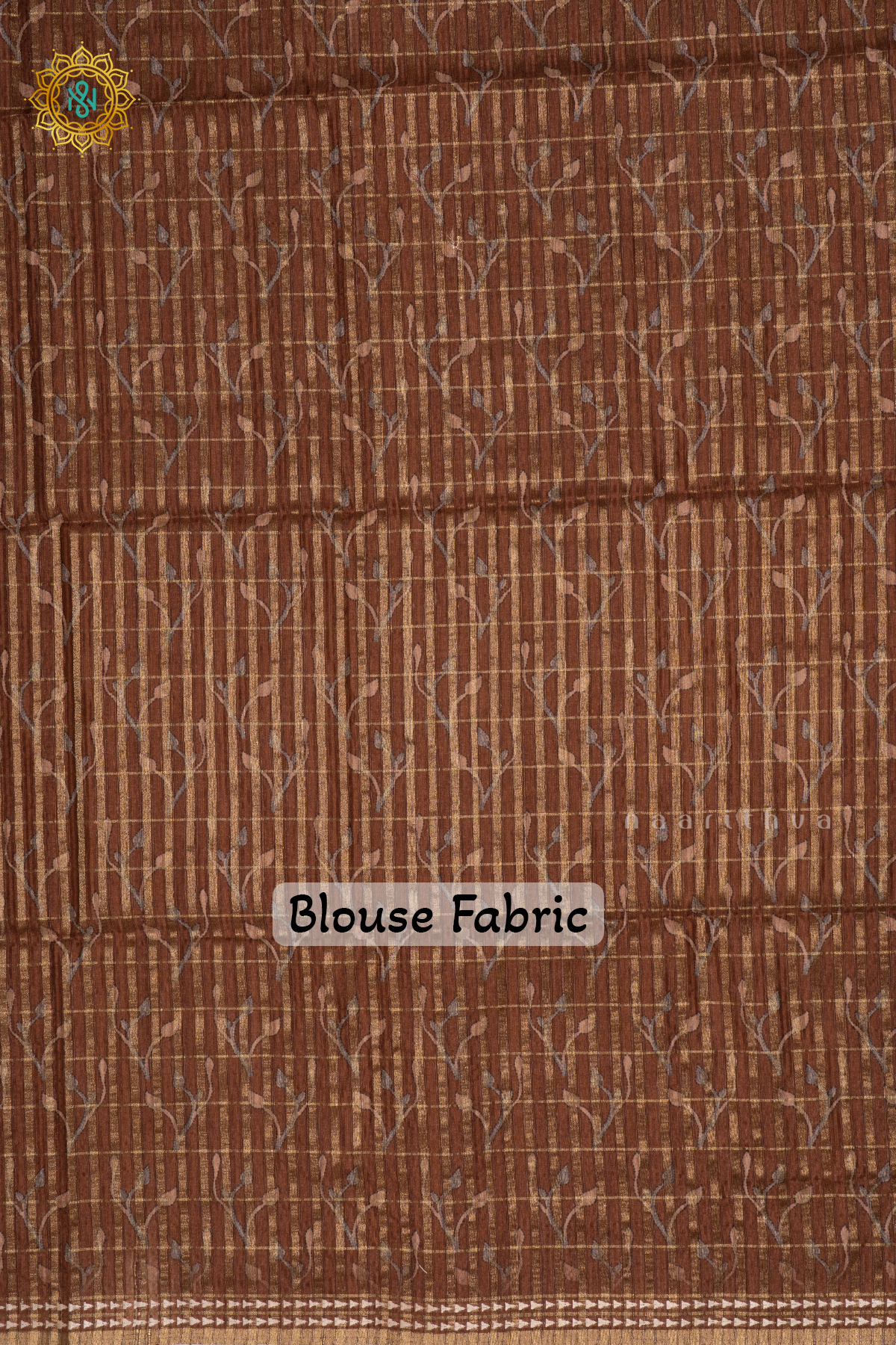 Light Brown - Kotha Tussar Saree With Printed And Zari Checks Body, Thread Woven Border
