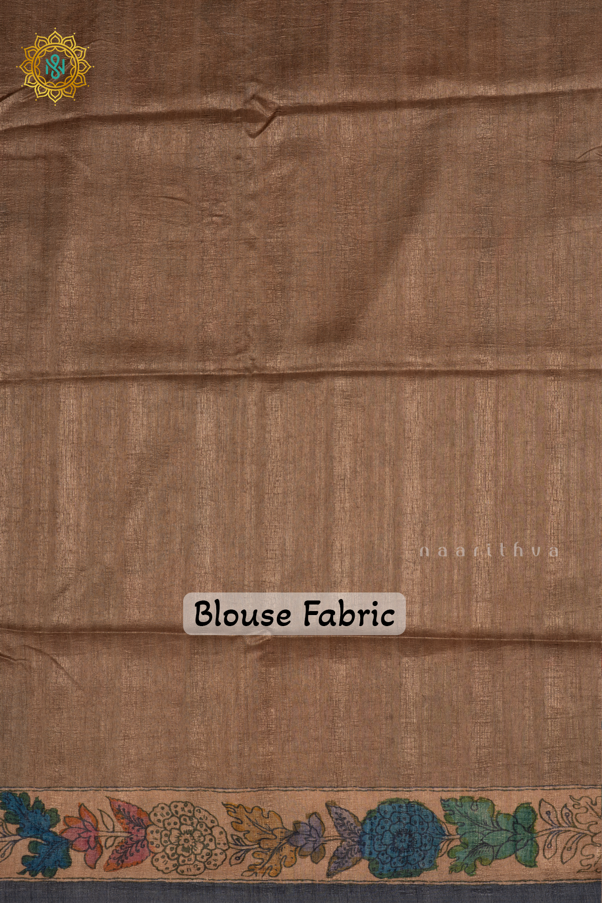 Light Grey With Beige Semi Gicha Tussar Saree With Kalamkari Printed Body, Pallu And Blouse