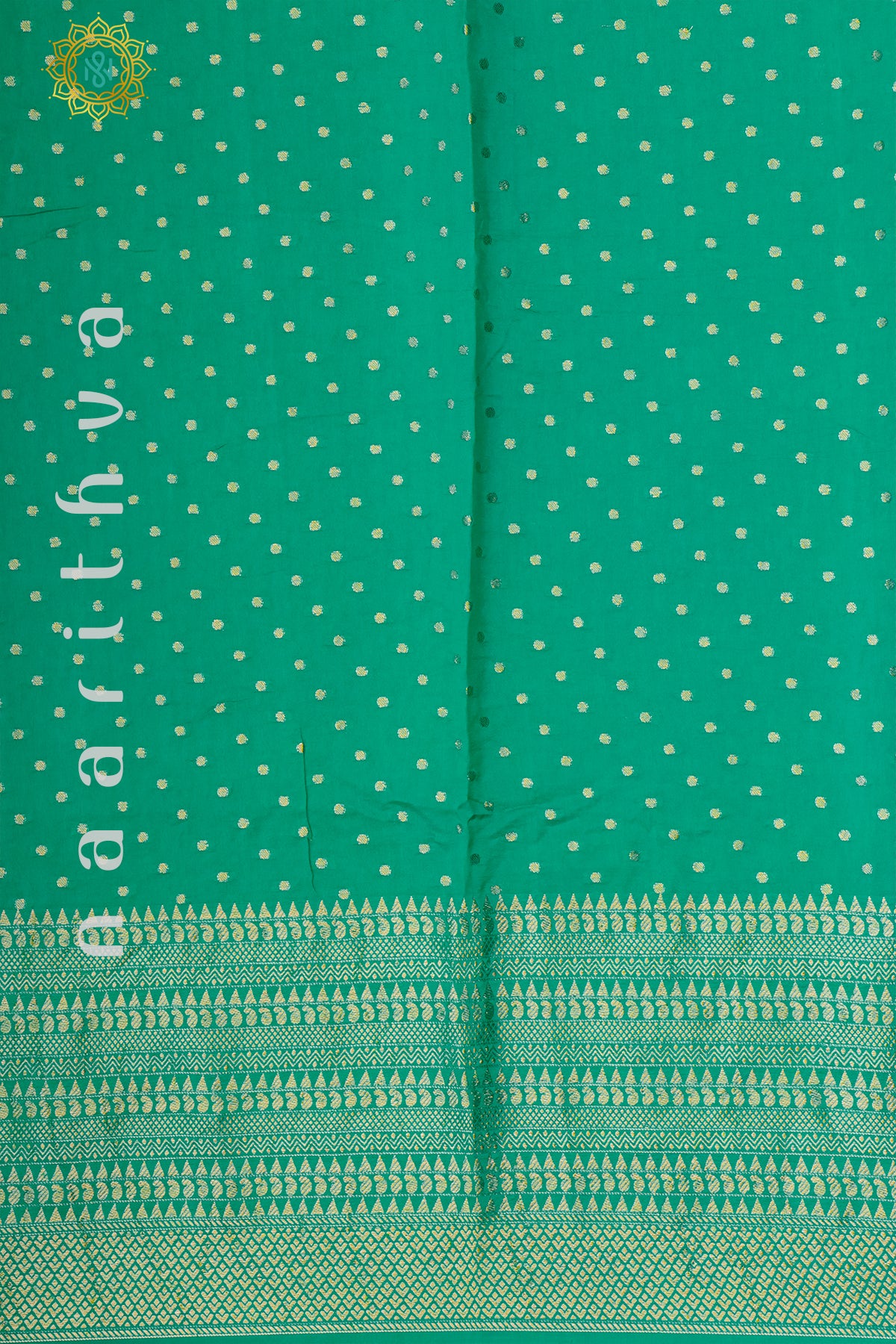 AQUA GREEN WITH NAVY BLUE - DOLA SILK