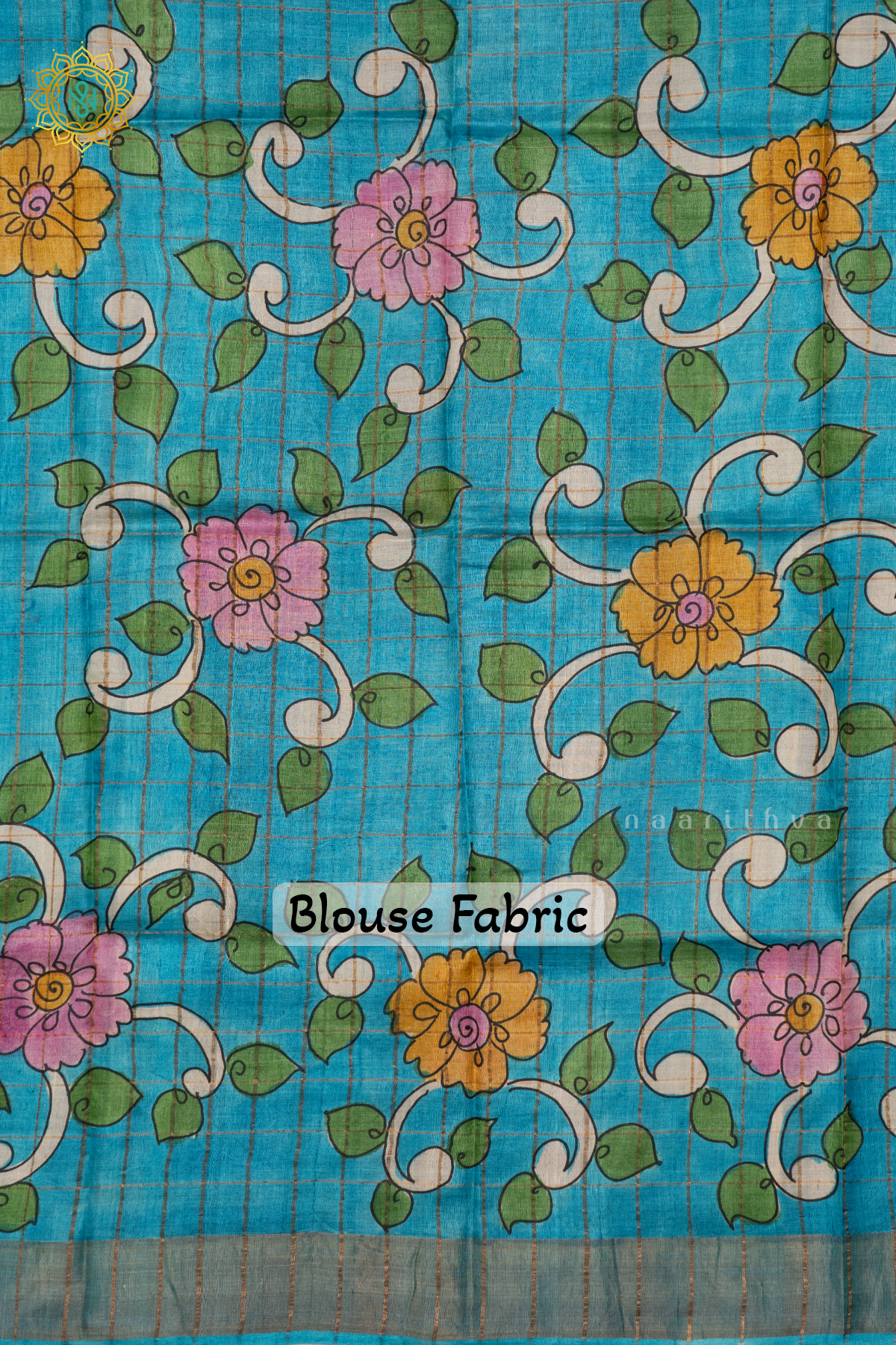 PEACHISH PINK WITH SKY BLUE - PURE TUSSAR SILK