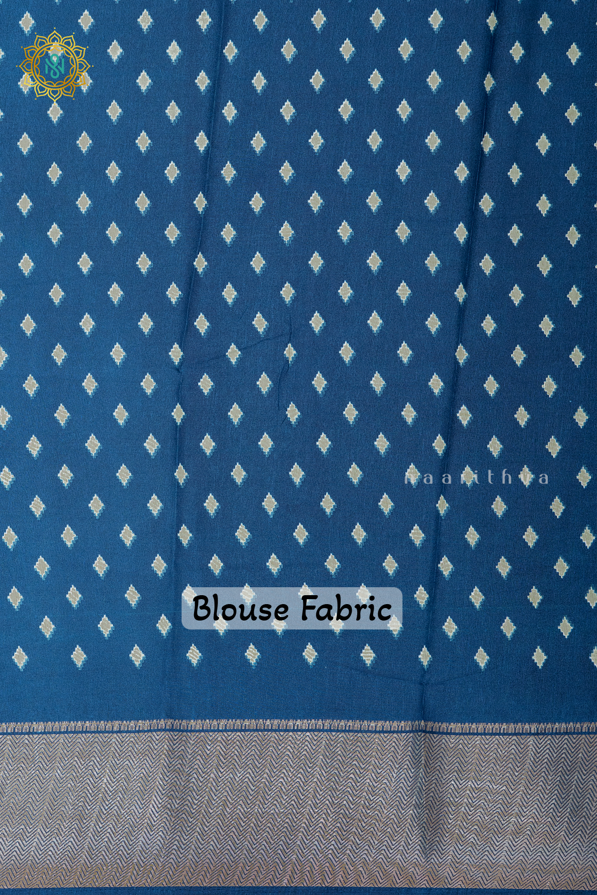 WHITE WITH PARROT GREEN & PEACOCK BLUE - DOLA SILK