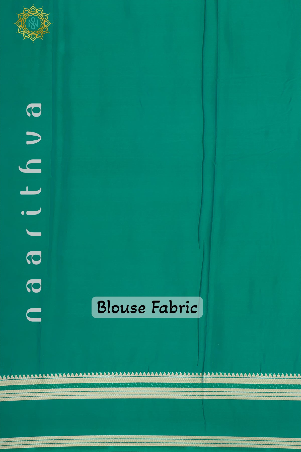 ROYAL BLUE WITH GREEN - SEMI MYSORE CREPE SILK