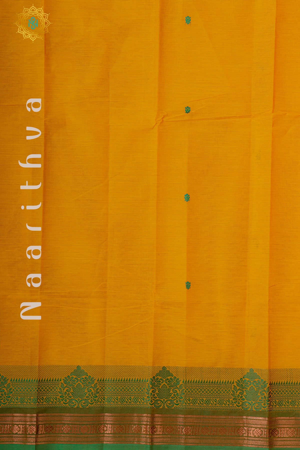 YELLOW WITH GREEN - CHETTINAD COTTON