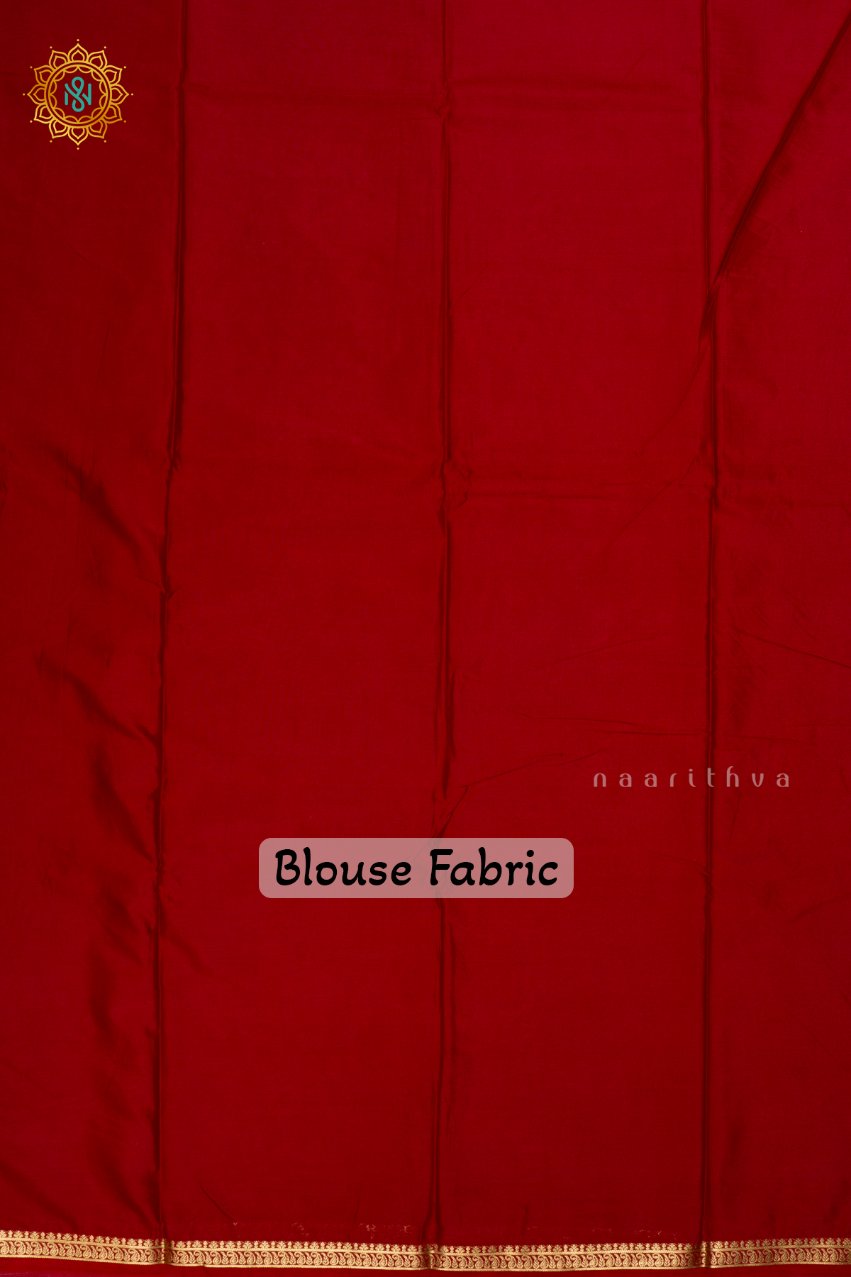 RED - SEMI MYSORE CREPE SILK PLAIN BODY WITH ZARI BORDER, PALLU & BLOUSE