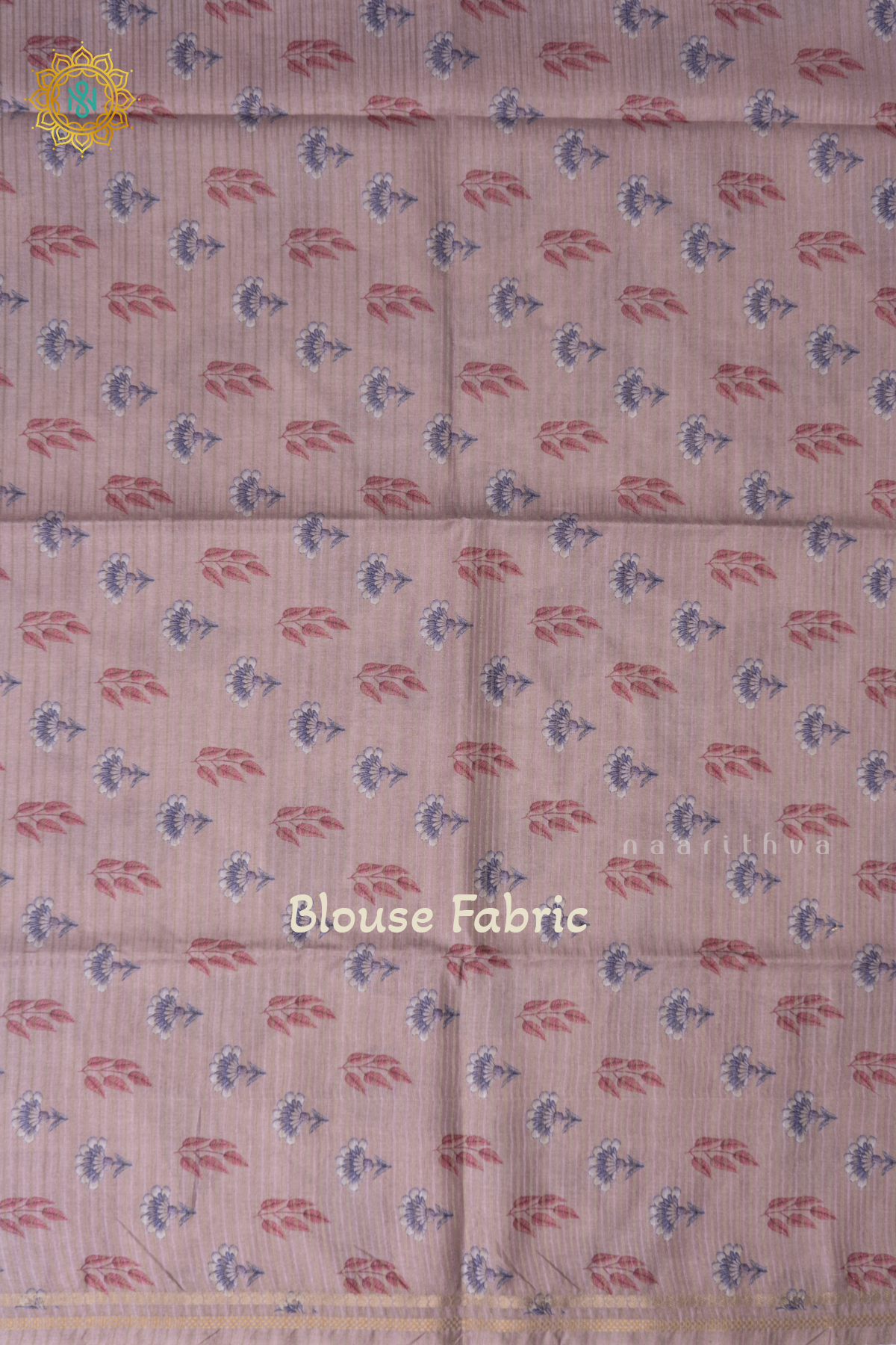 Light Brown Semi Tussar Silk Saree With Allover Leaf Prints On The Body With Contrast Pallu
