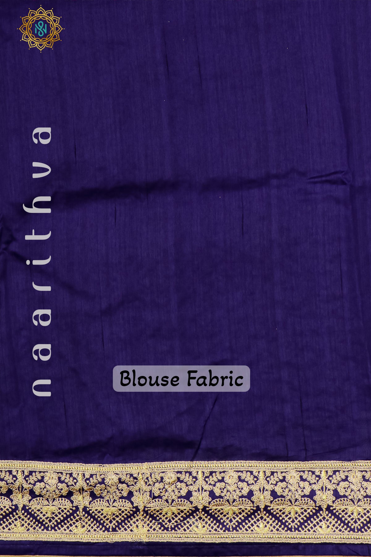 NAVY BLUE - SEMI TUSSAR SILK WITH EMBROIDERY