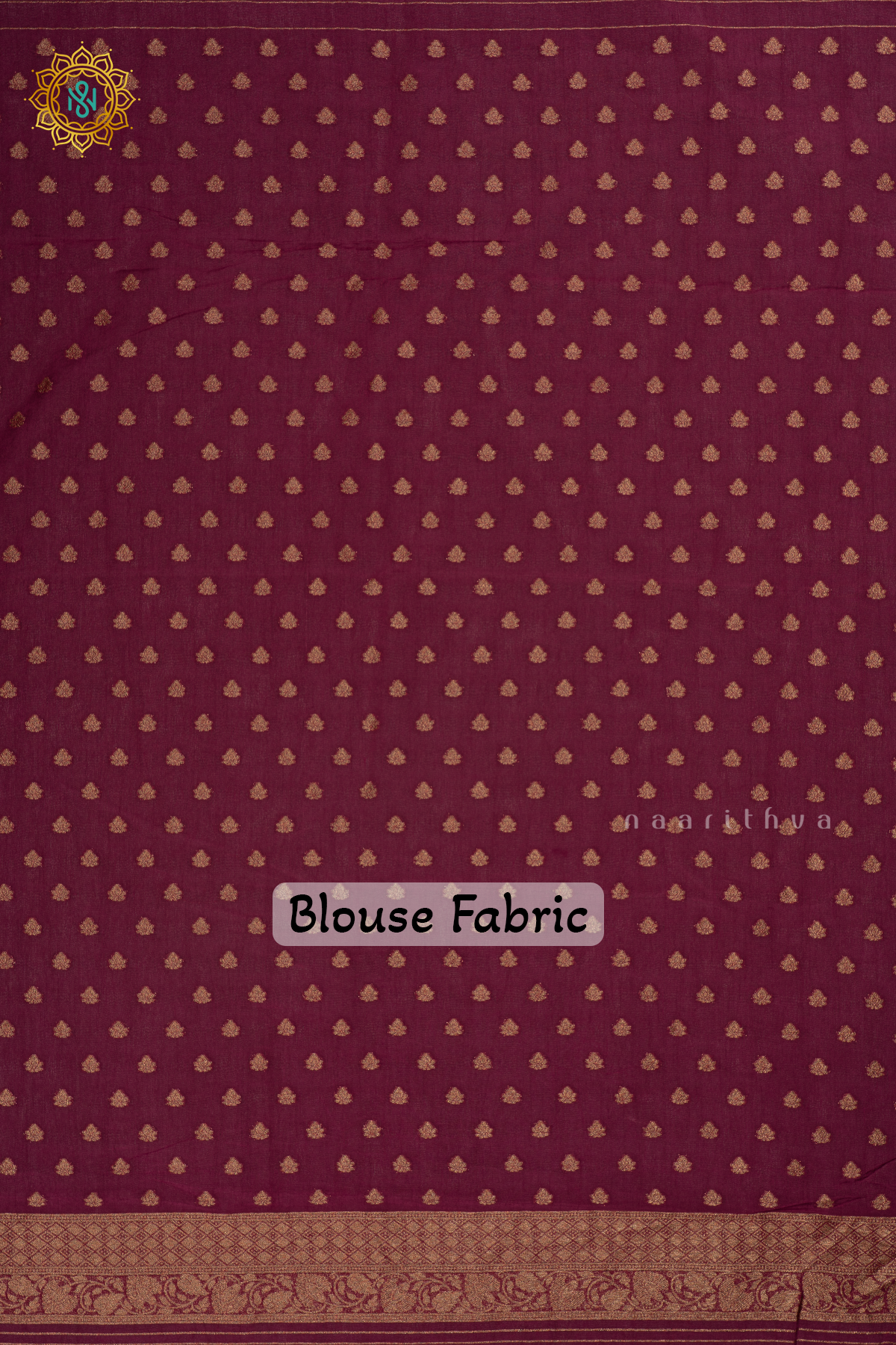 Maroon - Semi georgette saree with allover zari buttas and zari border