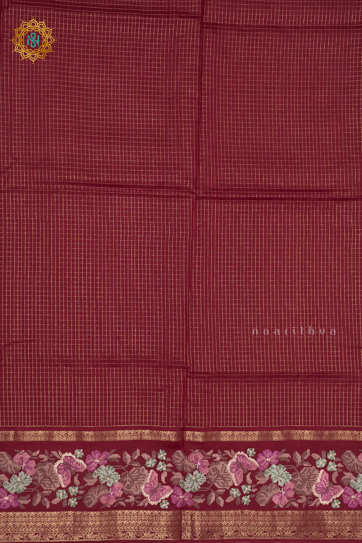 BROWN - SEMI CREPE SILK WITH EMBROIDERY