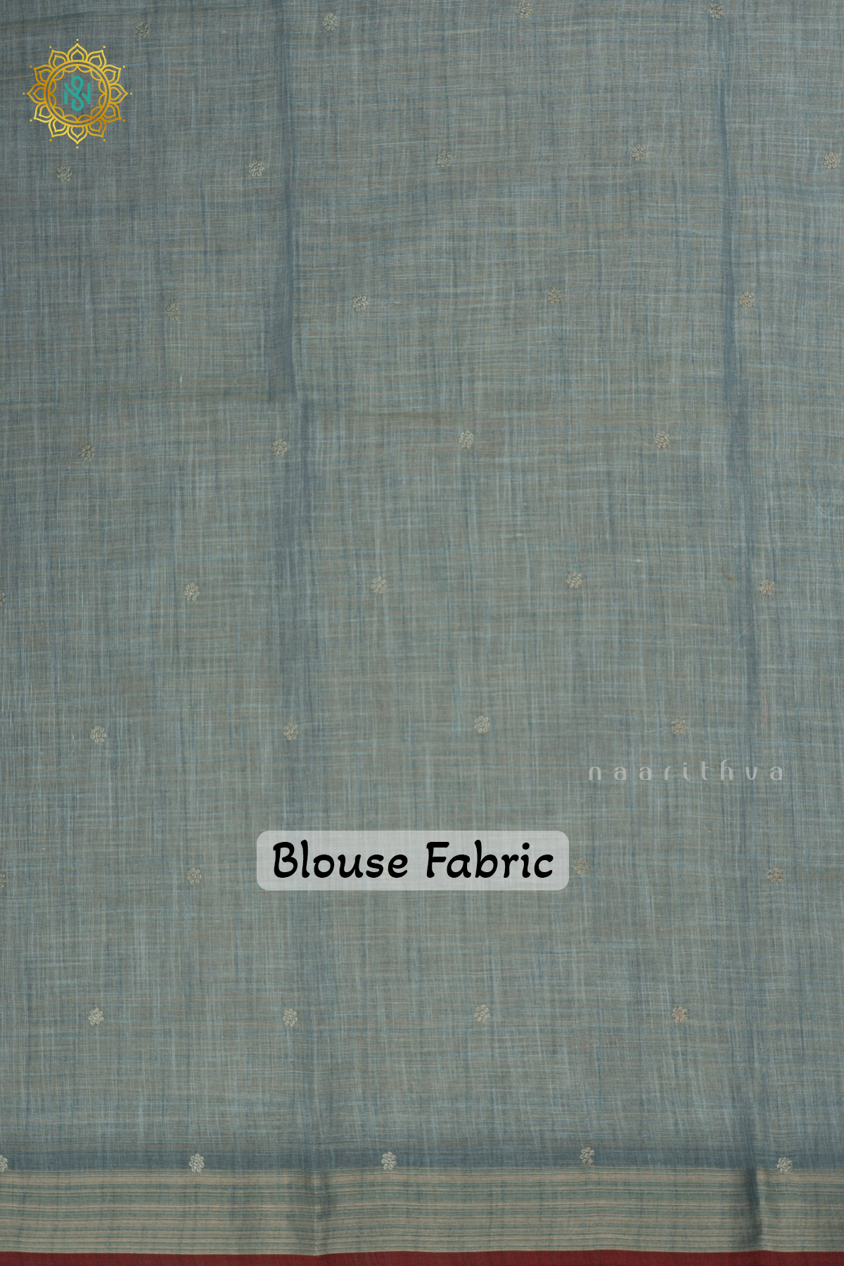 Blue - Linen Tissue Saree Allover Thread Work Buttas with Tissue Border