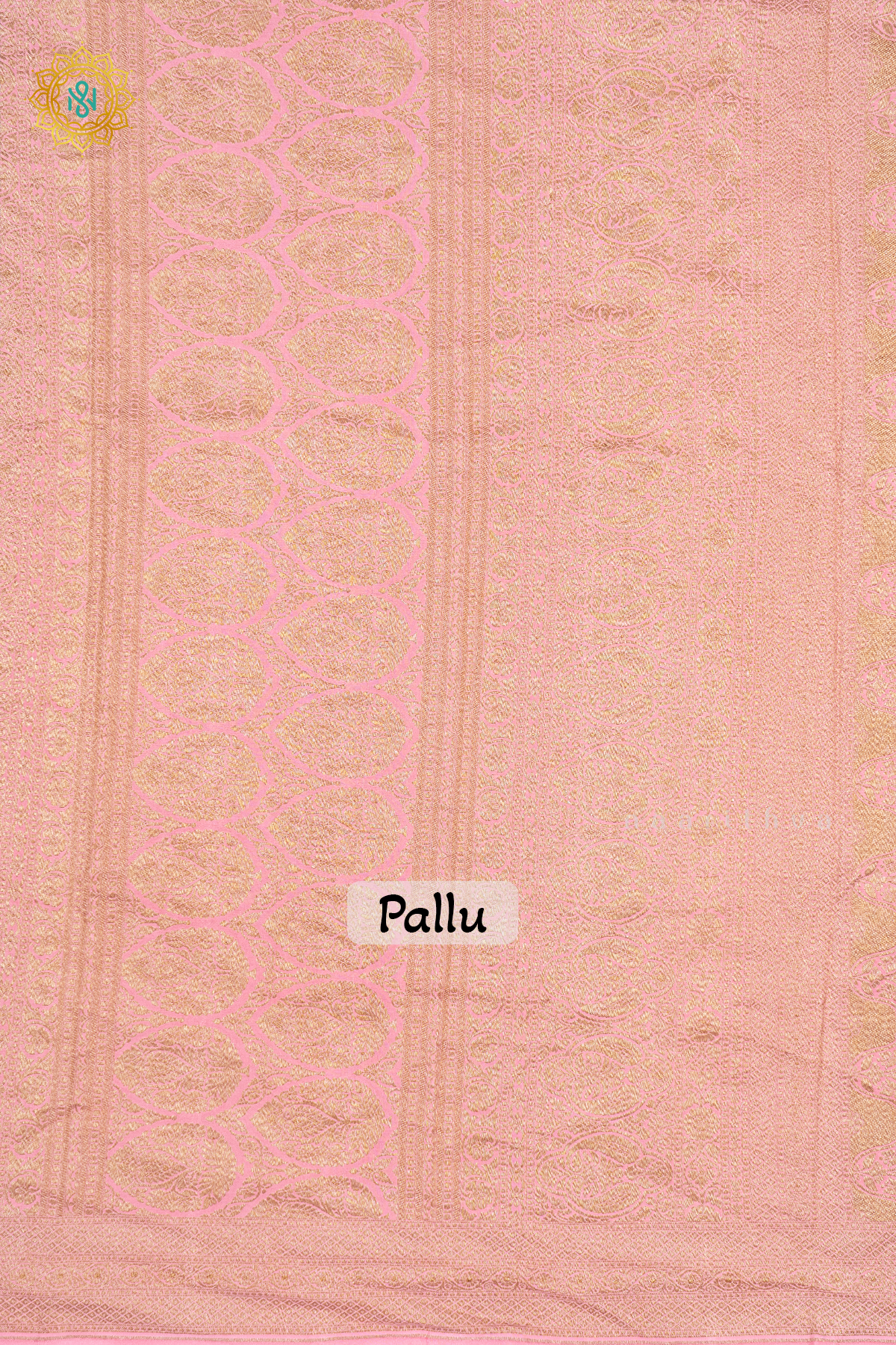 ROYAL BLUE WITH LIGHT PINK - PURE BANRASI CREPE SILK