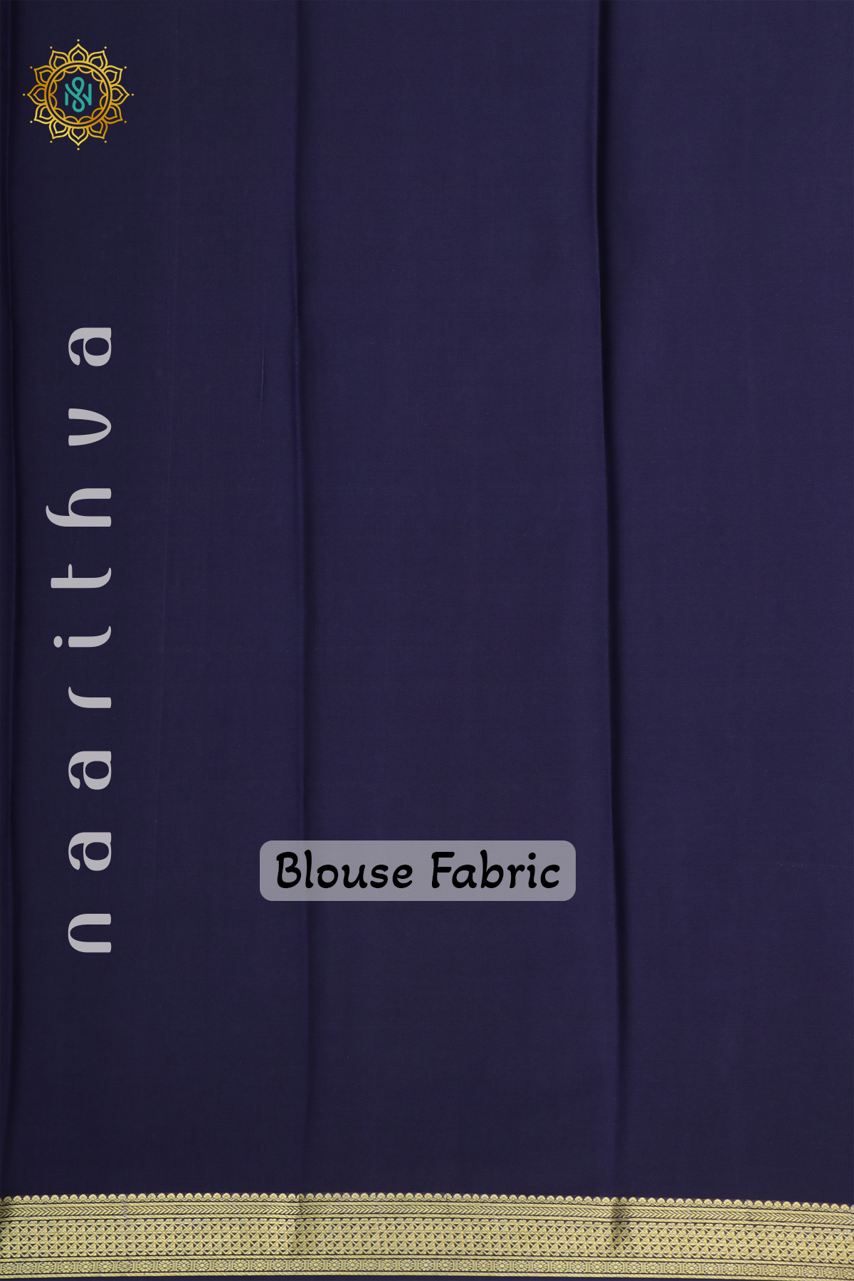 LIGHT BLUE WITH NAVY BLUE - PURE MYSORE CREPE SILK