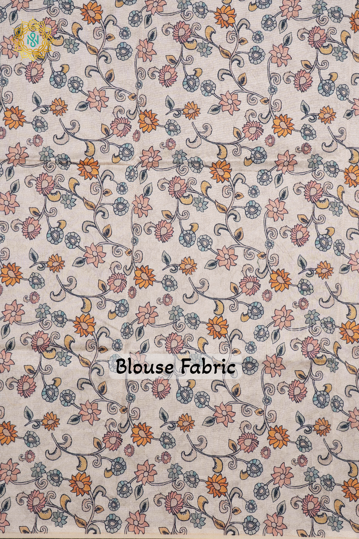 BEIGE WITH OFF WHITE - SEMI TUSSAR WITH APPLIQUE WORK