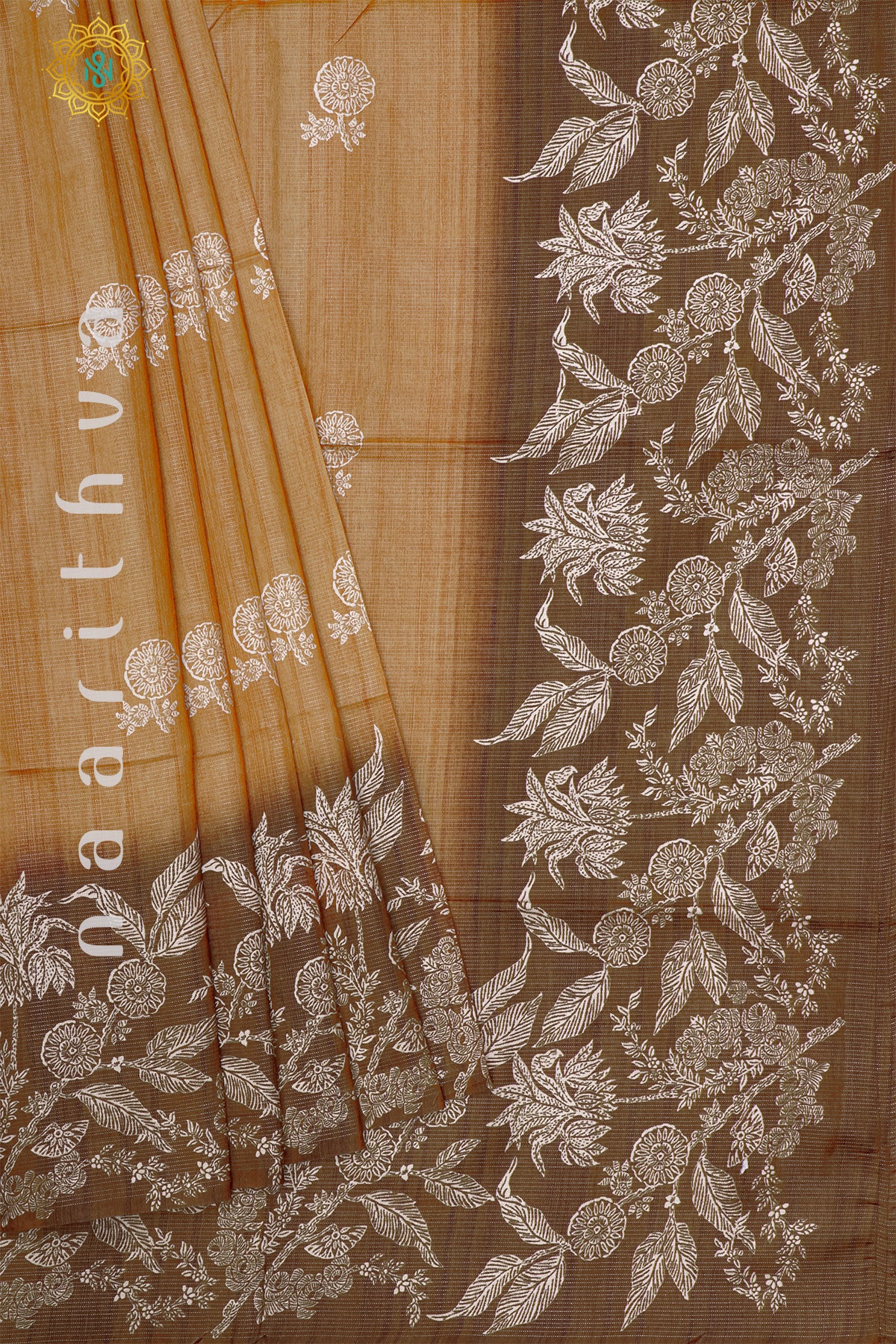 BROWN - SEMI TUSSAR SILK