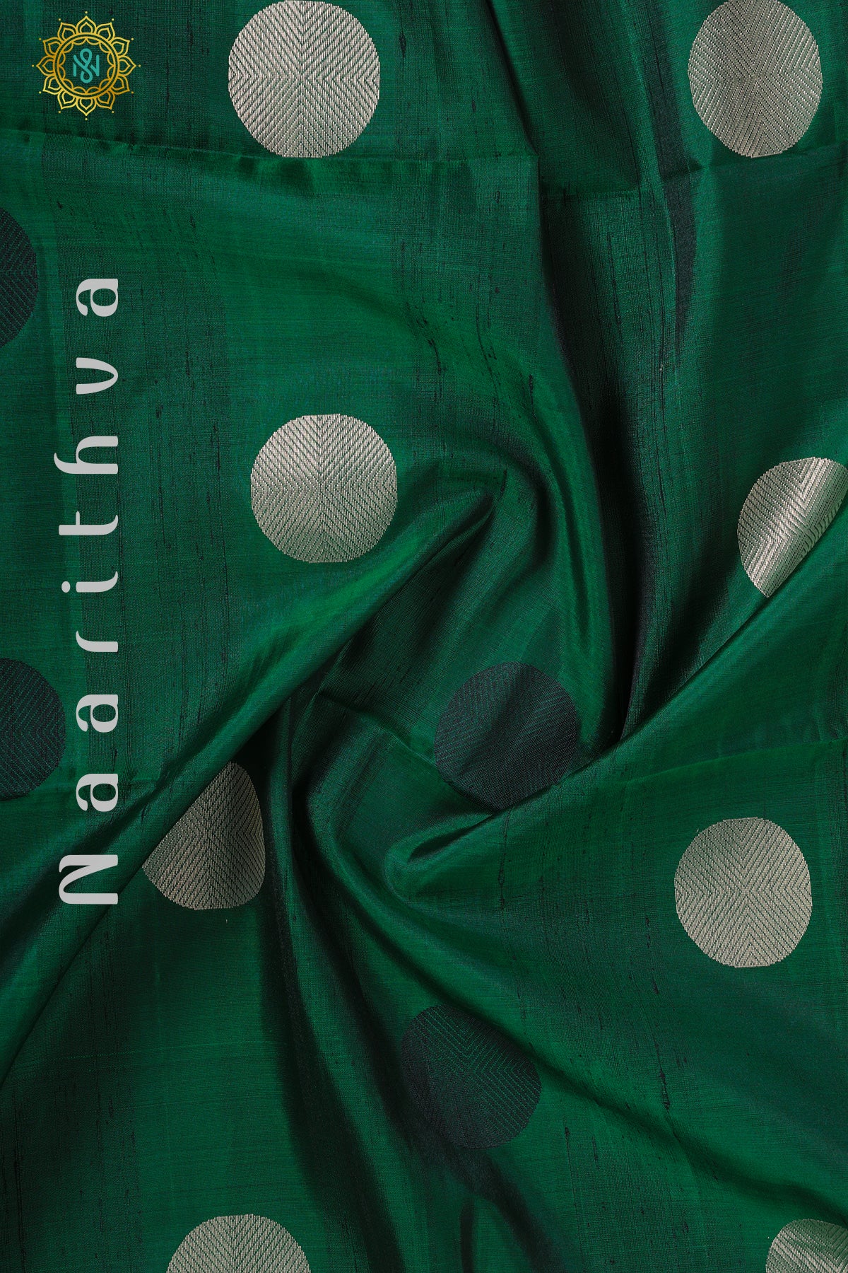 GREEN WITH BLACK & GREY - PURE KANJIVARAM SOFT SILK