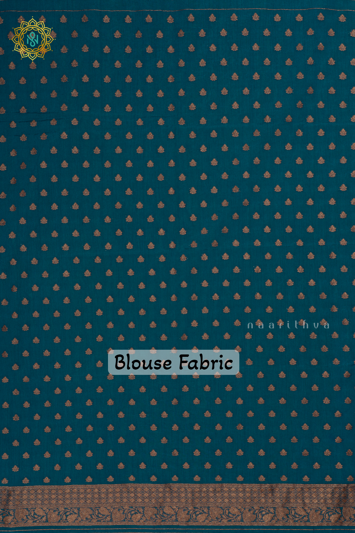 Blue - Semi georgette saree with allover zari buttas and zari border