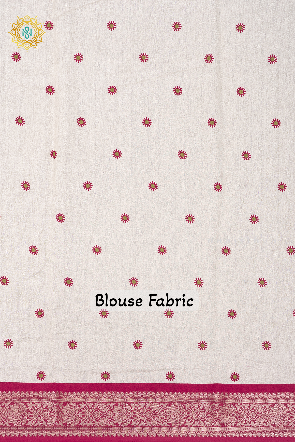 WHITE WITH PINKISH RED - SEMI GEORGETTE