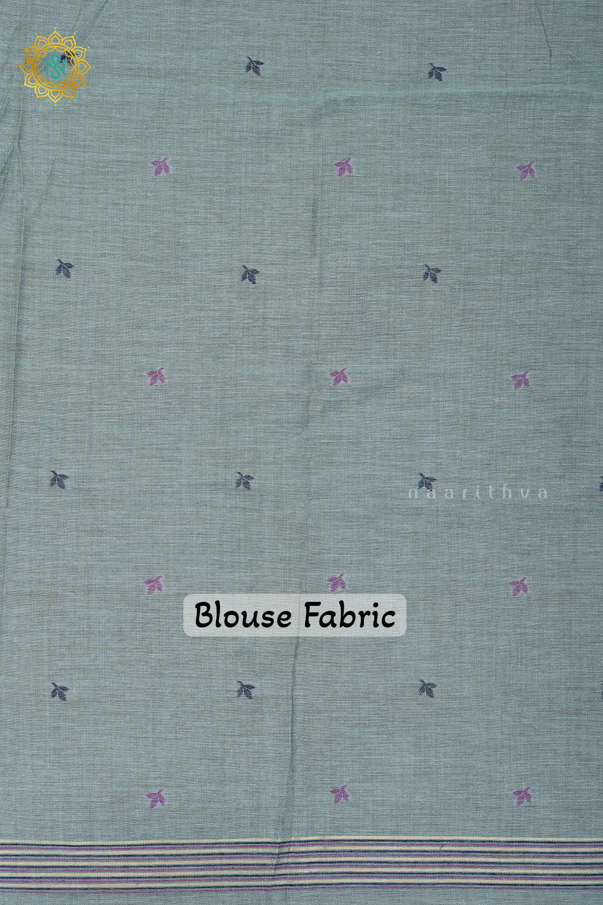 AQUA BLUE WITH PINK - MOONGA COTTON