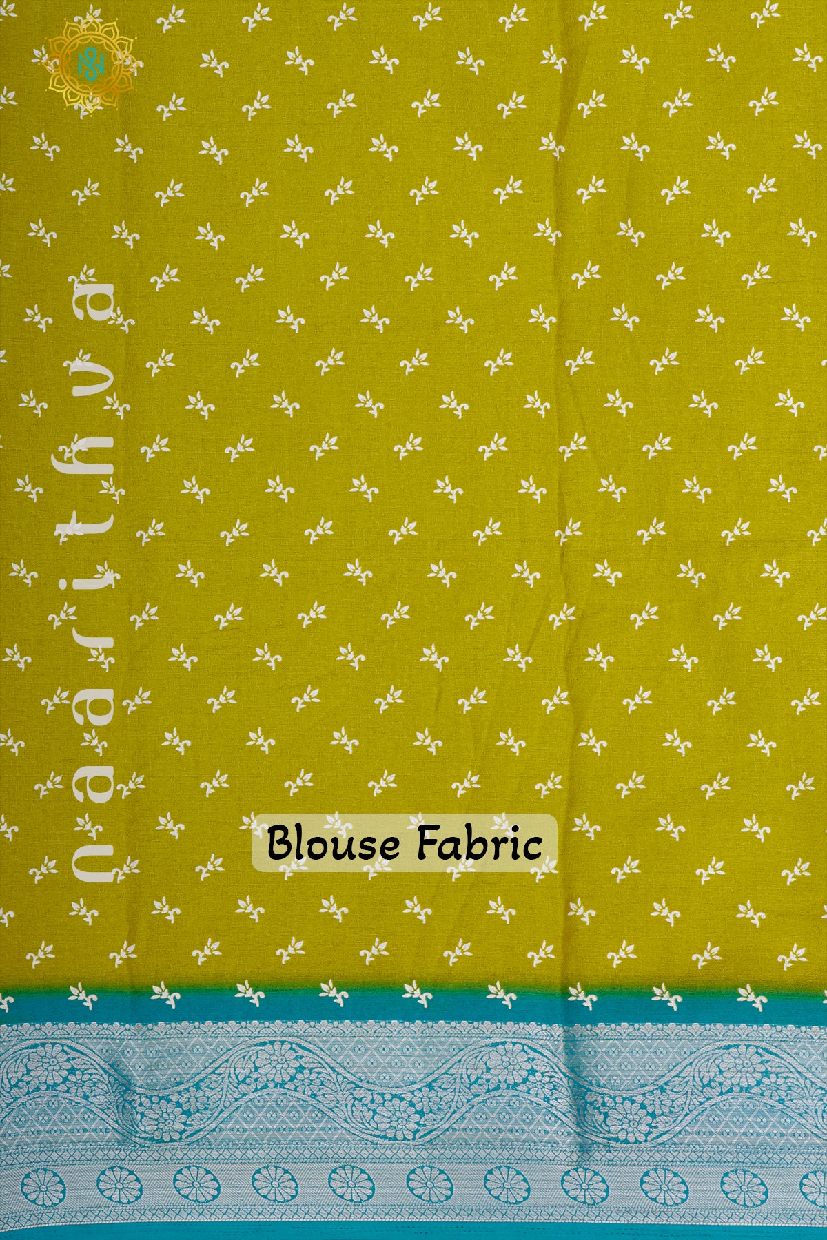 LEMON YELLOW WITH SKY BLUE - SEMI GEORGETTE