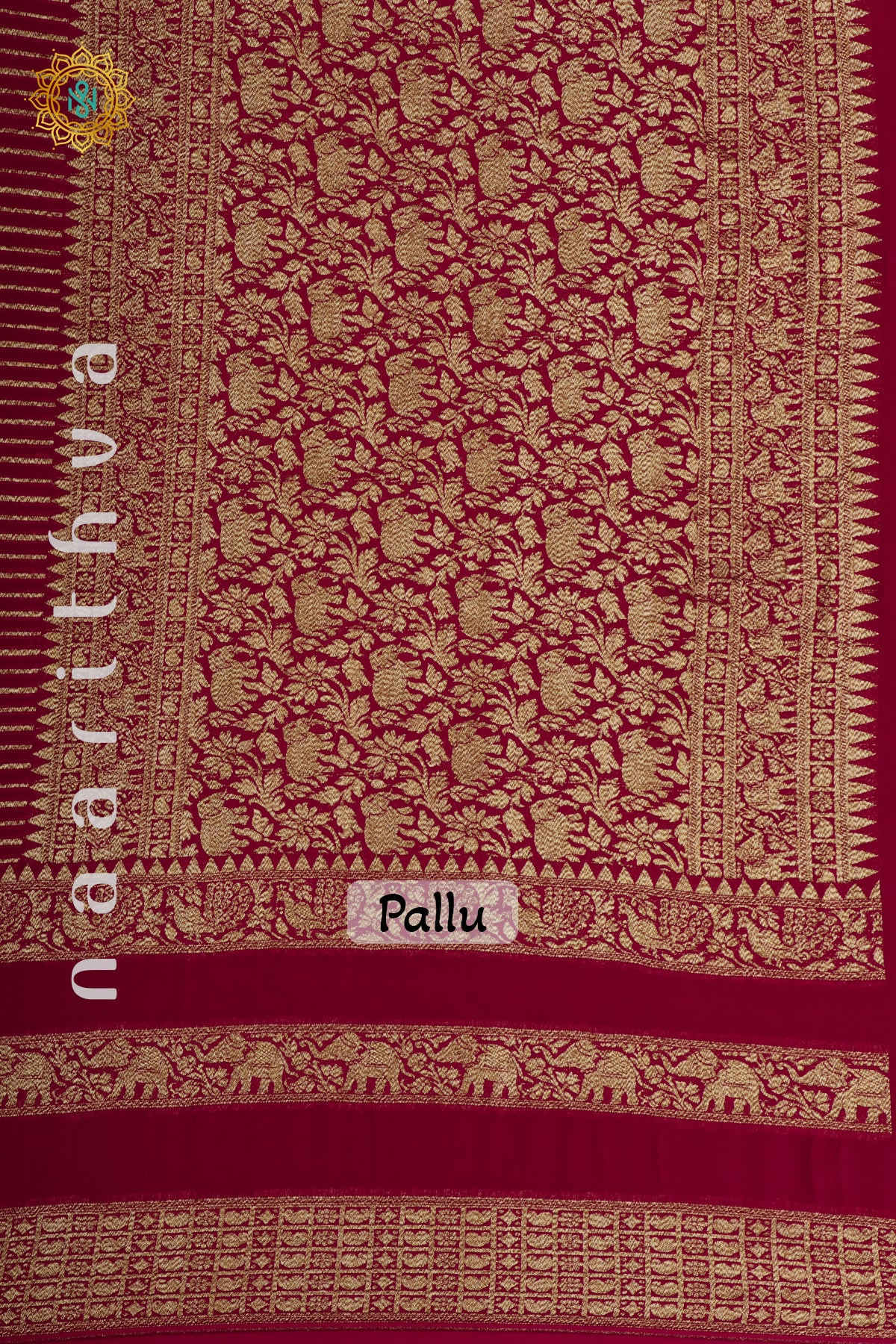 RED - PURE HANDLOOM KHADDI GEORGETTE BANARAS