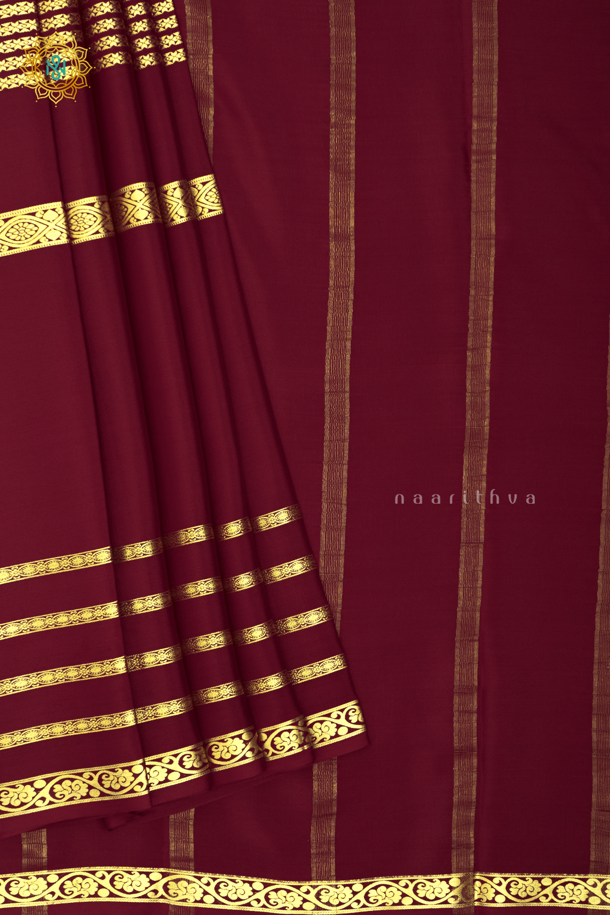 MAROON - PURE MYSORE CREPE SILK