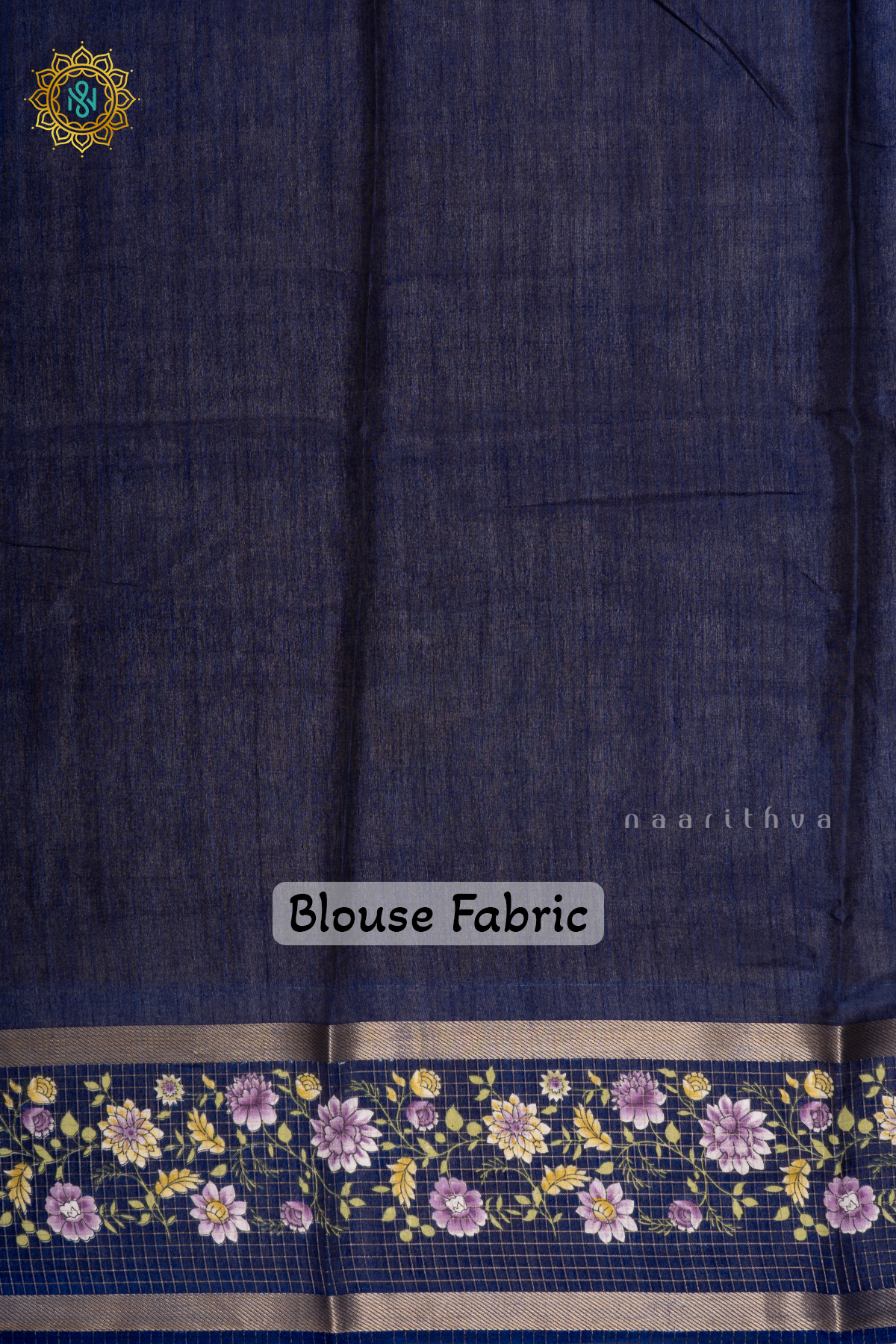 Sky Blue With Navy Blue Dola Silk Saree With Printed Body And Contrast Zari Checks Border