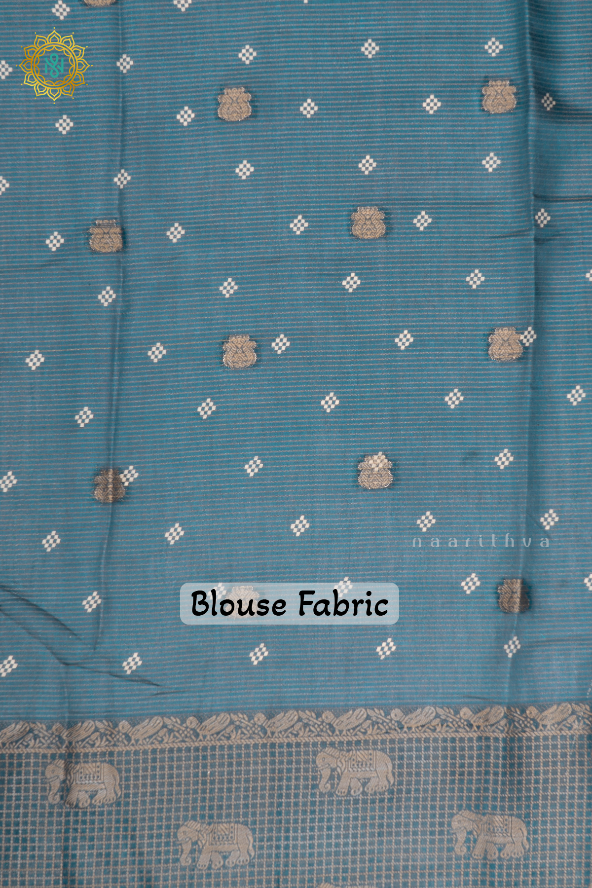 Light Blue Semi Georgette Saree With Zari Stripes & Buttas On The Body With Zari Border