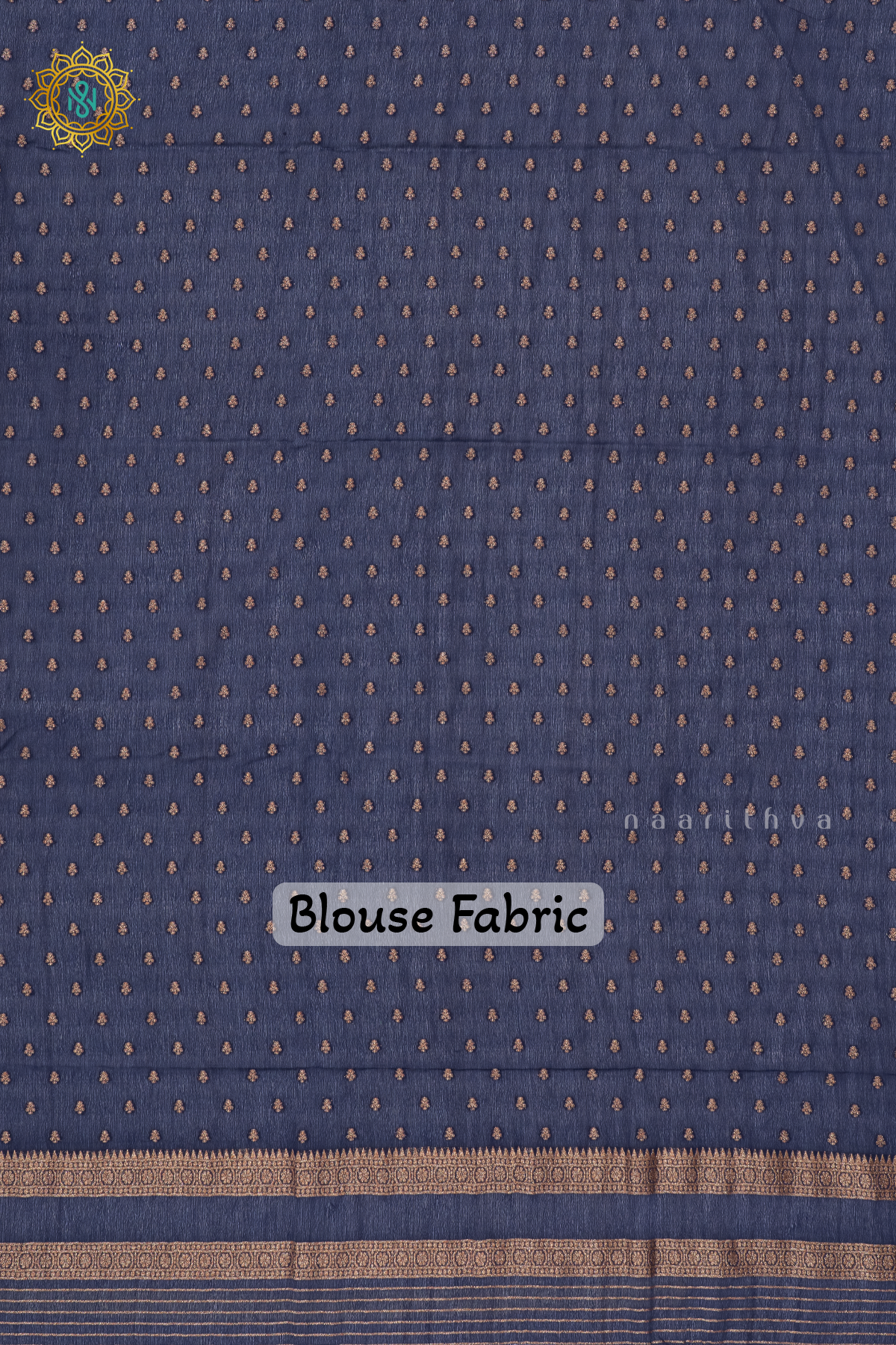 AQUA GREEN WITH NAVY BLUE - SEMI CREPE GEORGETTE