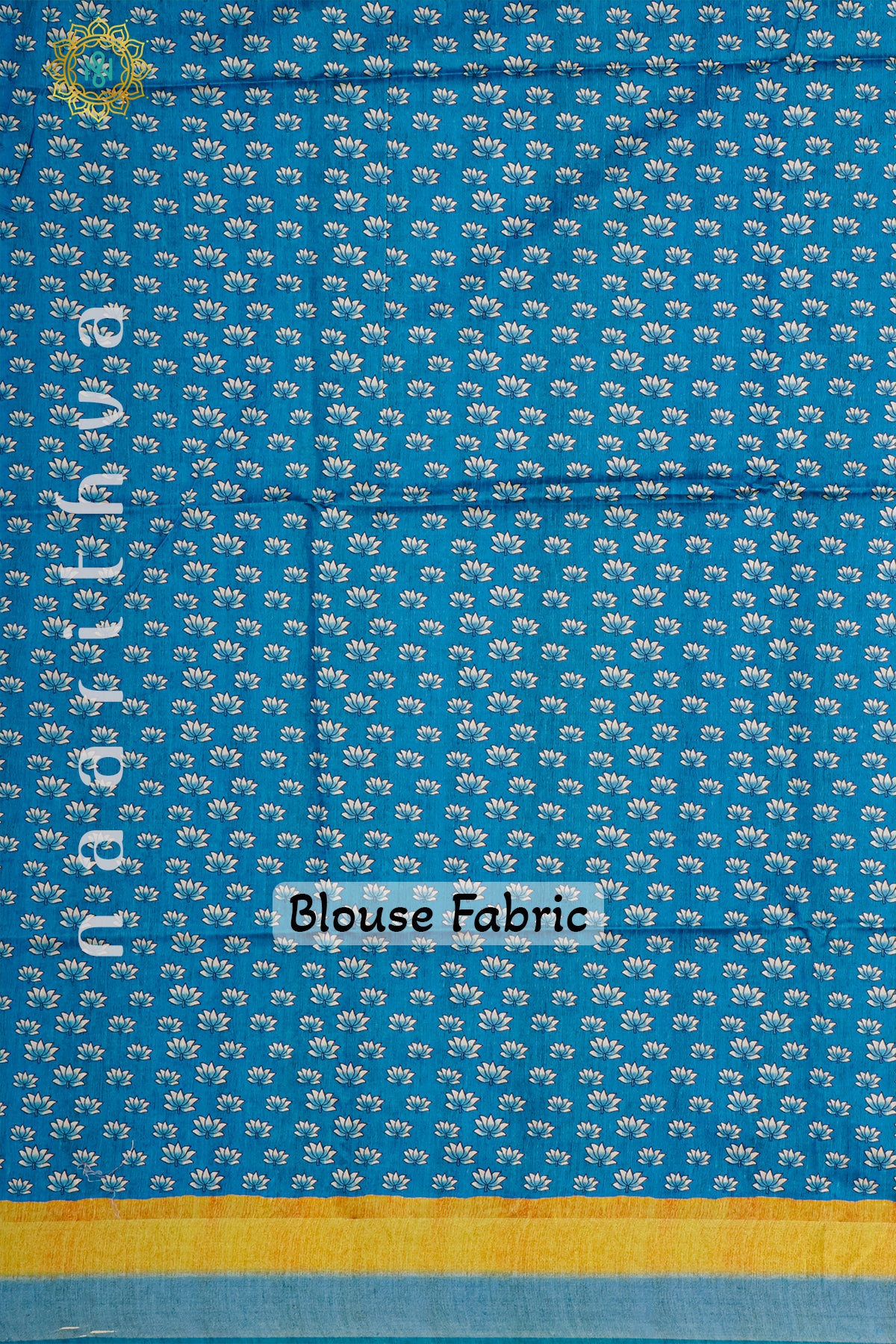 GREEN WITH SKY BLUE - SEMI TUSSAR SILK