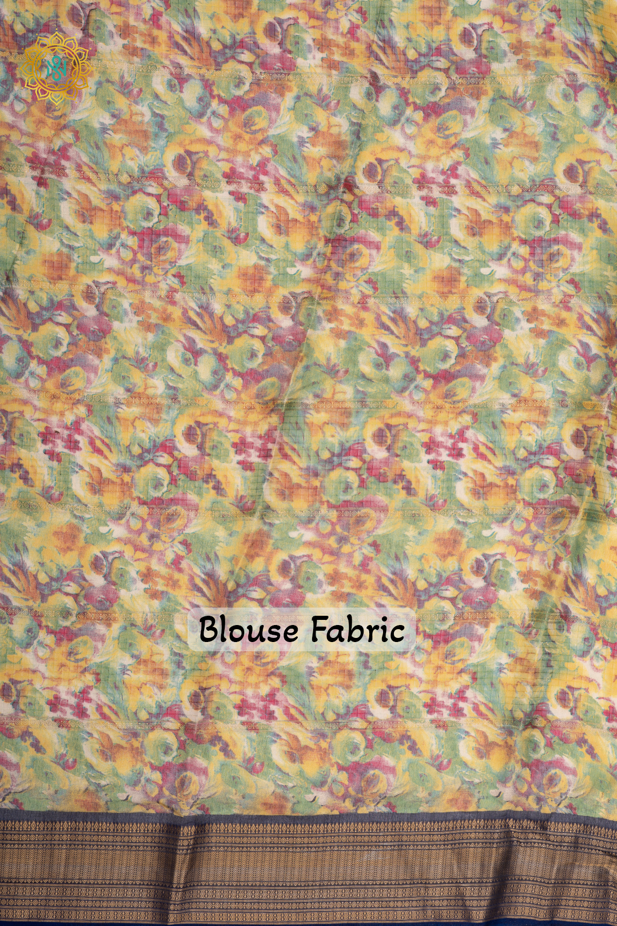 AQUA GREEN WITH NAVY BLUE - SEMI GEORGETTE